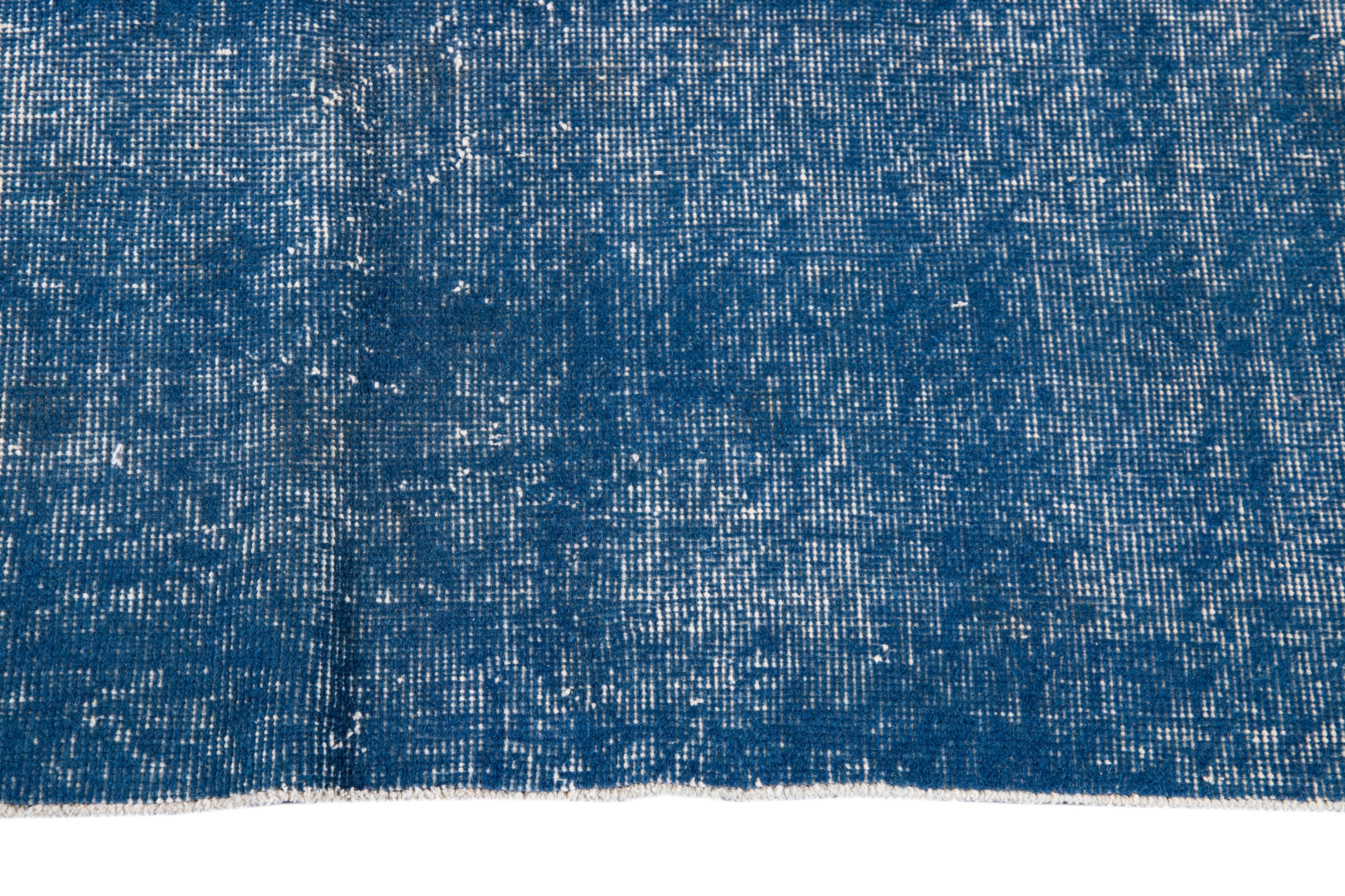 Mid-20th Century Vintage Overdyed Wool Rug For Sale 2