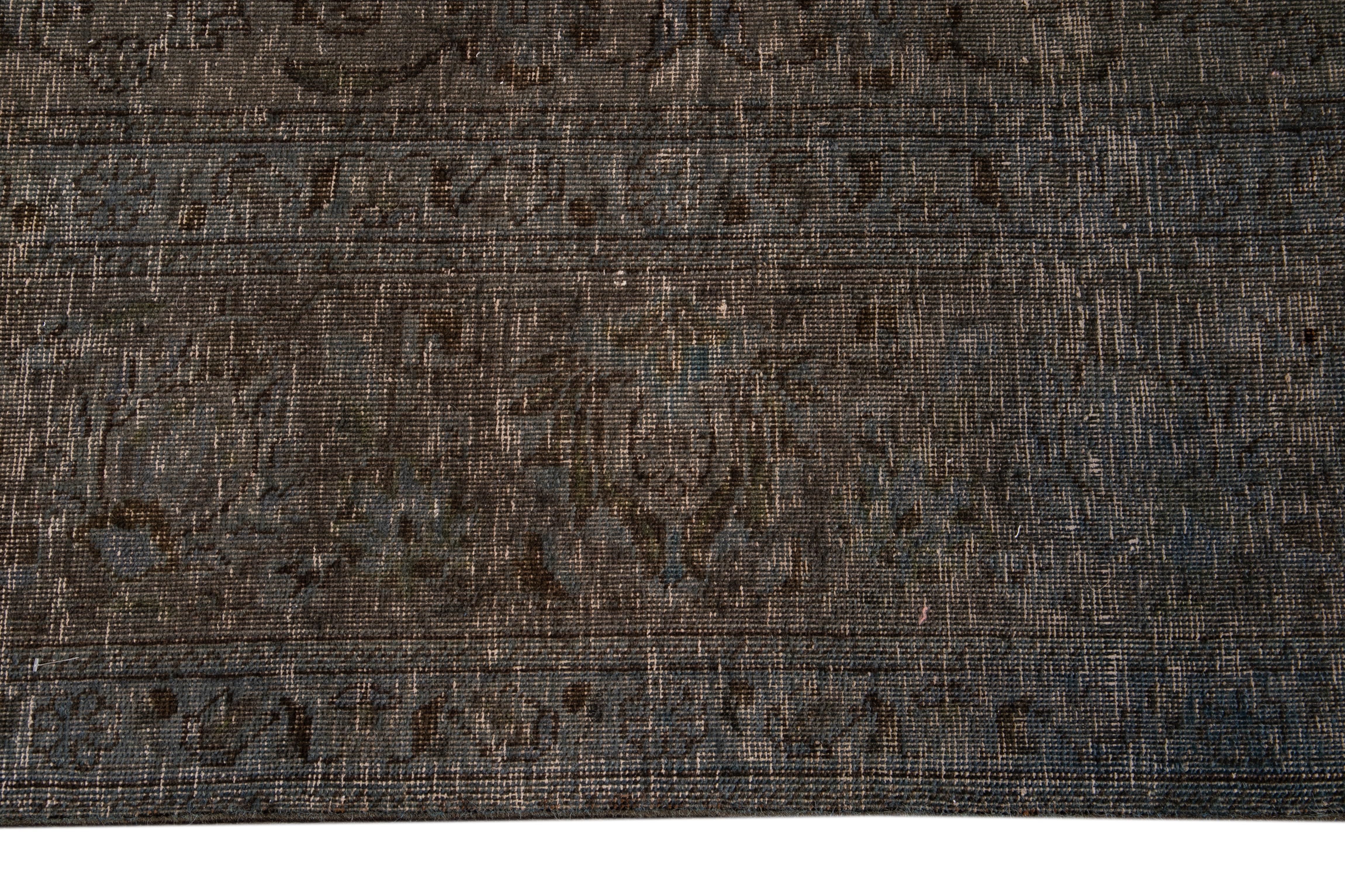 Mid-20th Century Vintage Overdyed Wool Rug For Sale 2
