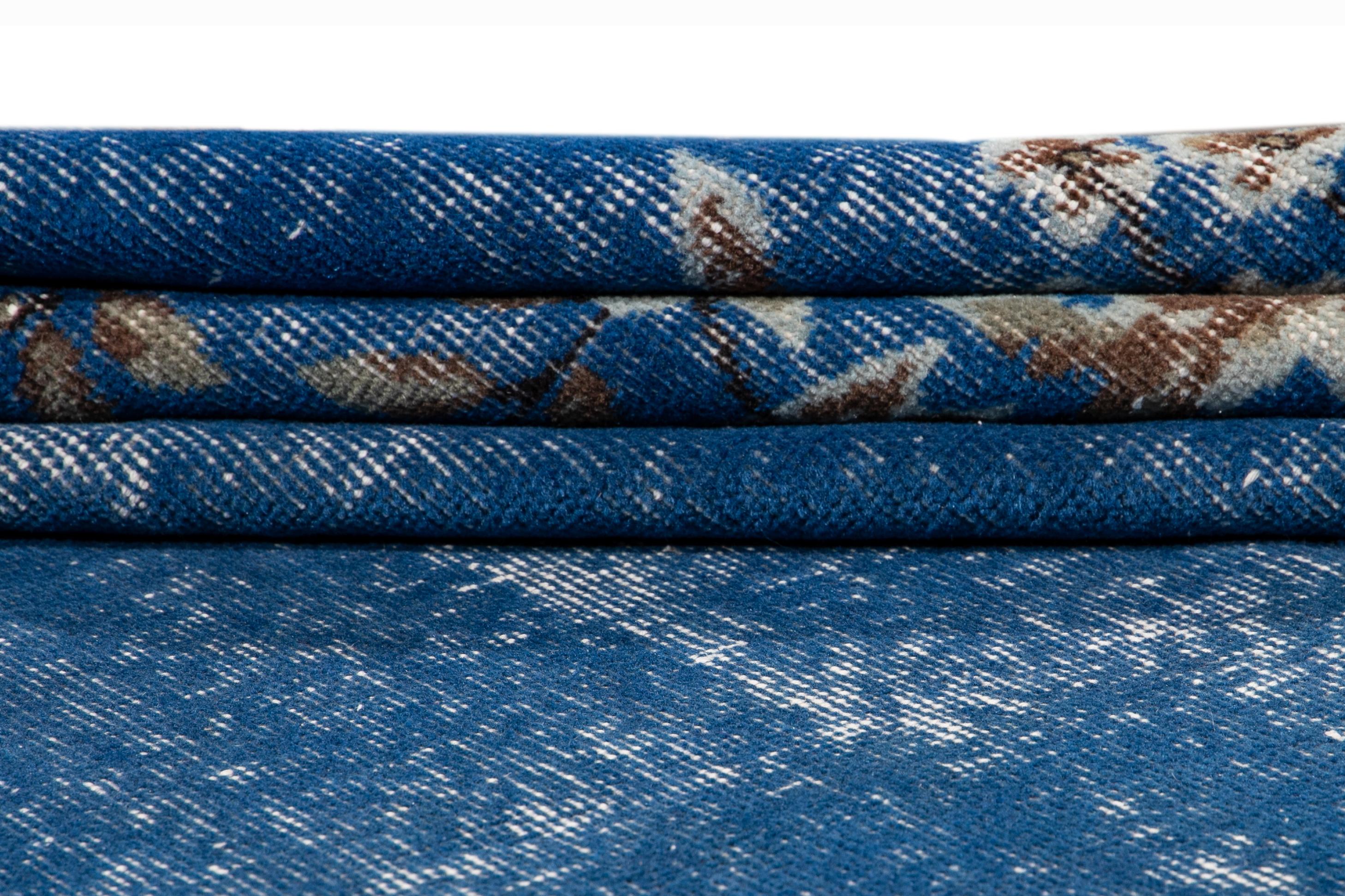 Mid-20th Century Vintage Overdyed Wool Rug For Sale 4