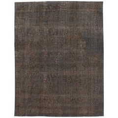 Mid-20th Century Vintage Overdyed Wool Rug