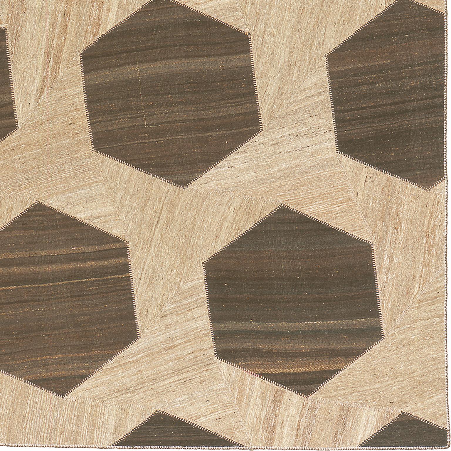 Spinning Star Design using 1940's Persian beige and brown panels.
 
