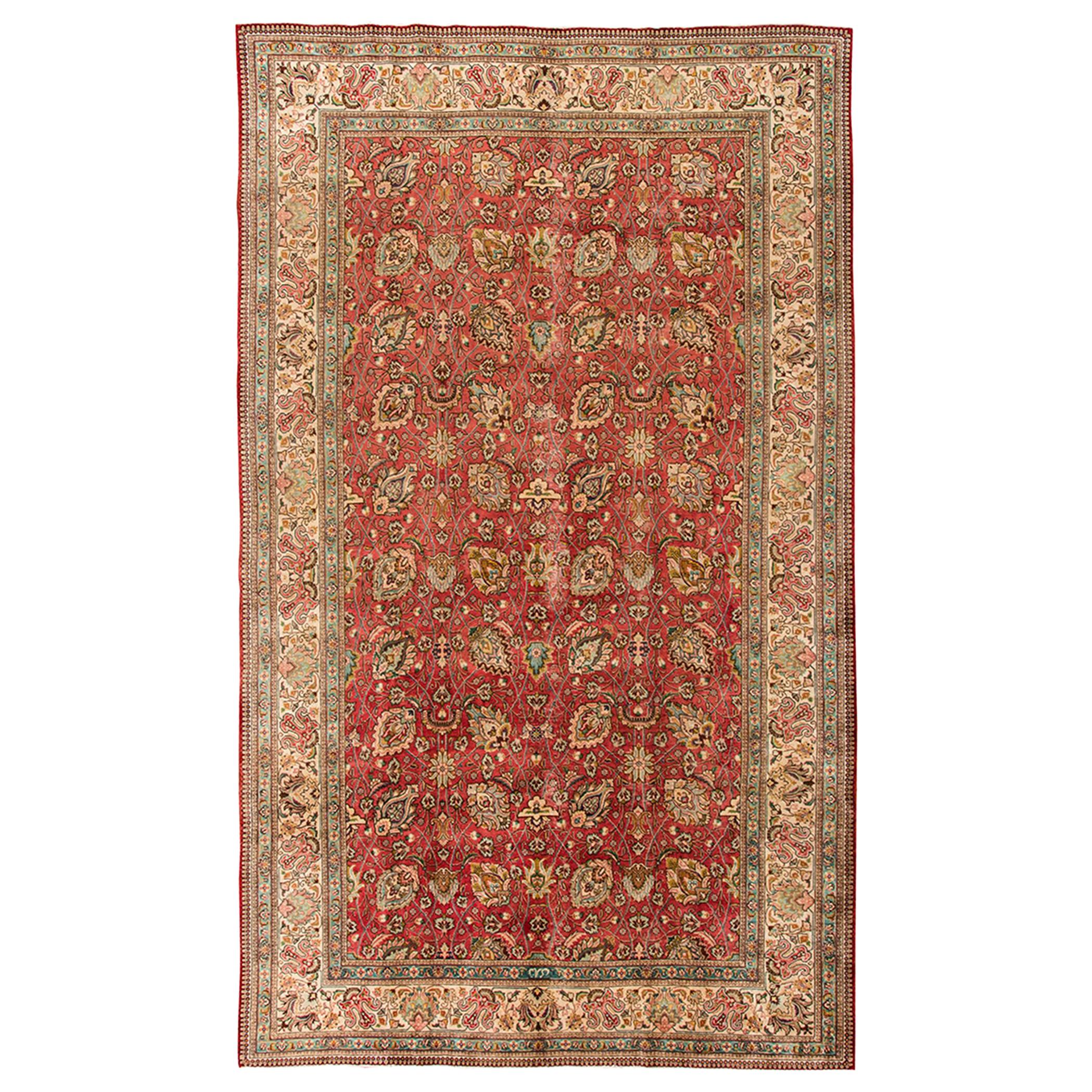 Tapis persan vintage de Tabriz du milieu du XXe siècle