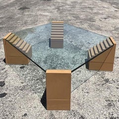 Mid 20th Century Vintage Postmodern Stacked Steps Coffee Table
