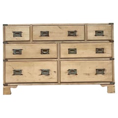 Mid 20th Century Vintage Regency Bleached Wood Campaign Dresser