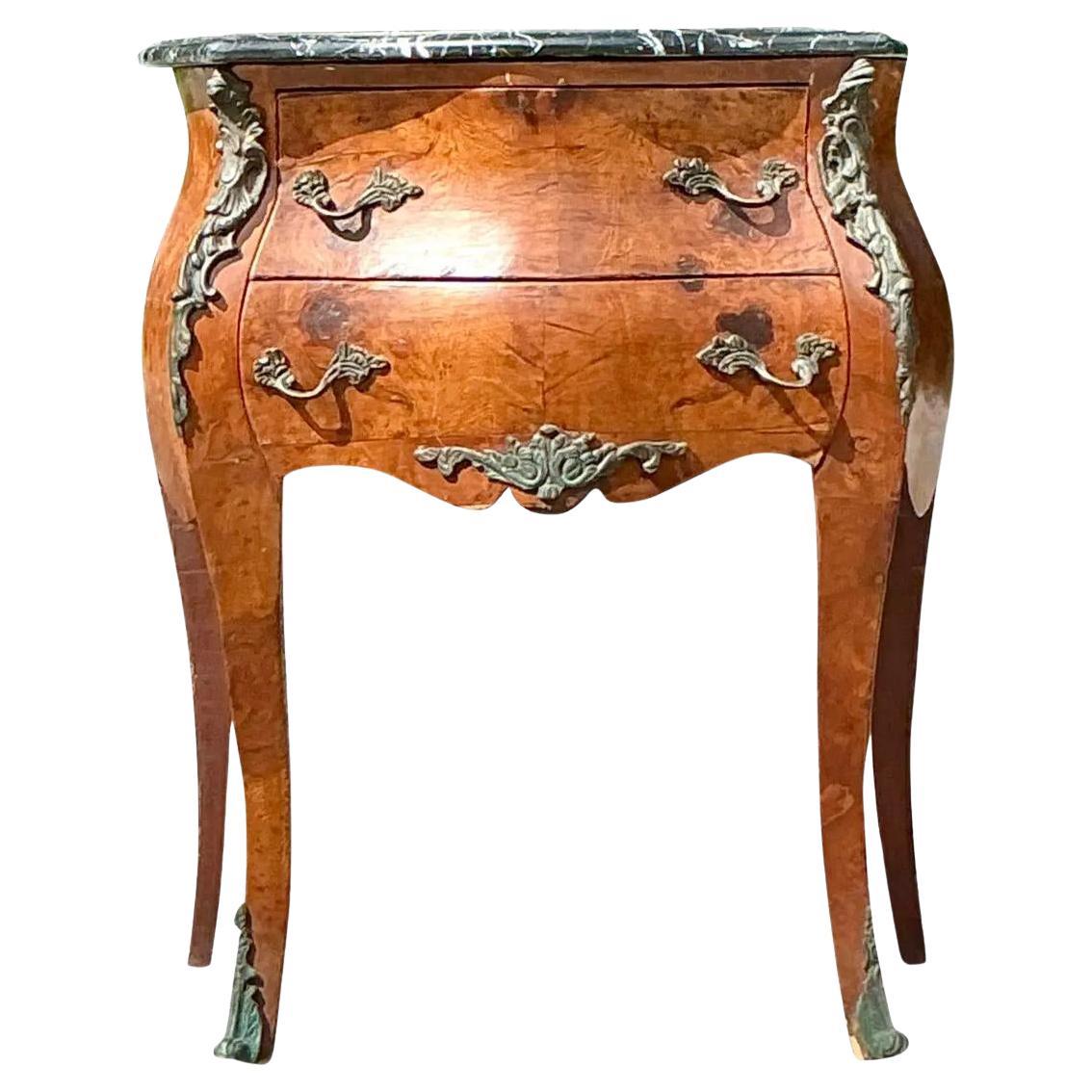 Mid 20th Century Vintage Regency Burl Wood and Ormolu Chest of Drawers