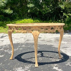 Mid 20th Century Vintage Regency Faux Bois Dining Table