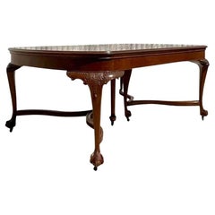 Mid 20th Century Vintage Regency Hand Carved Queen Anne Extendable Dining Table