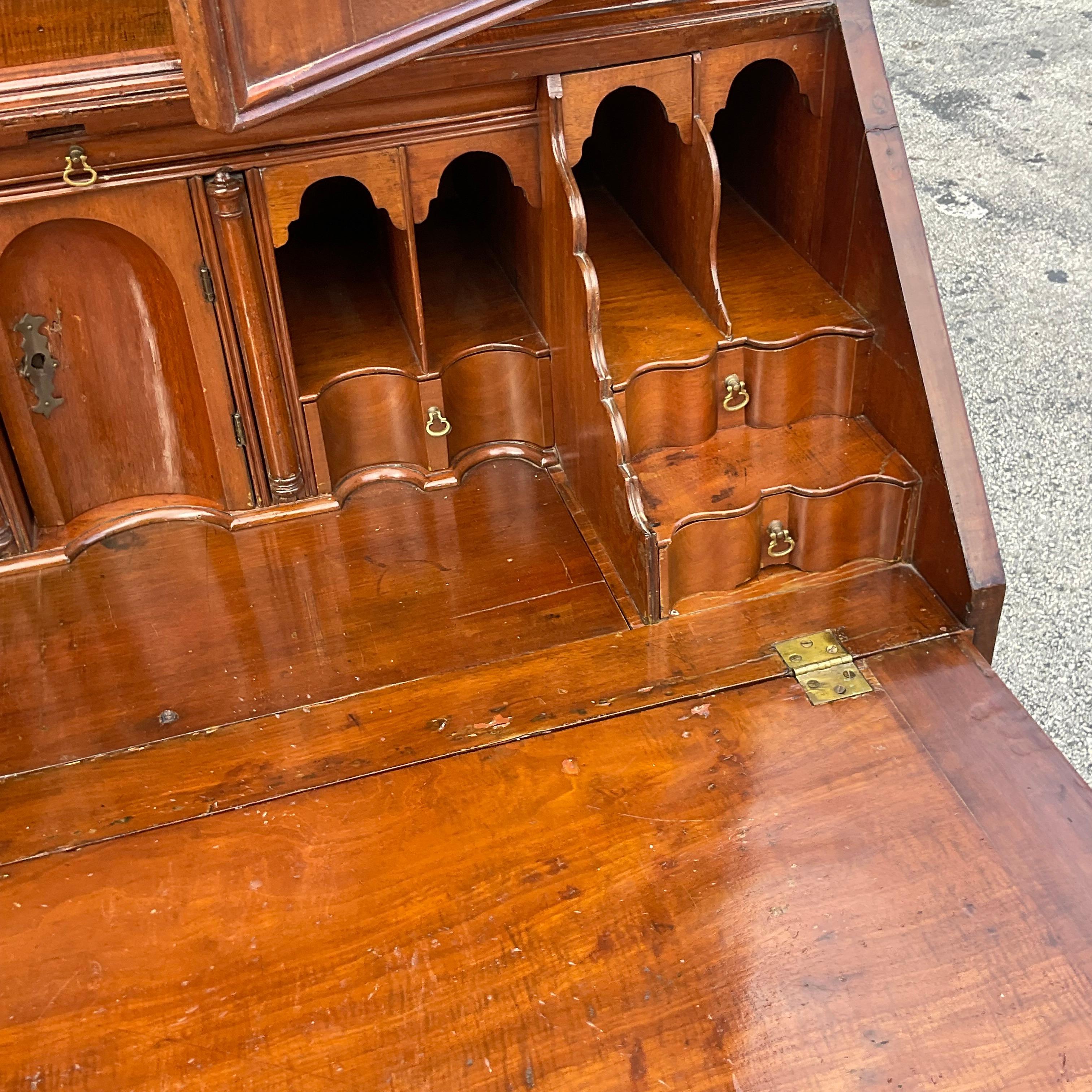 Mid 20th Century Vintage Regency Mahogany Secretary Desk For Sale 2