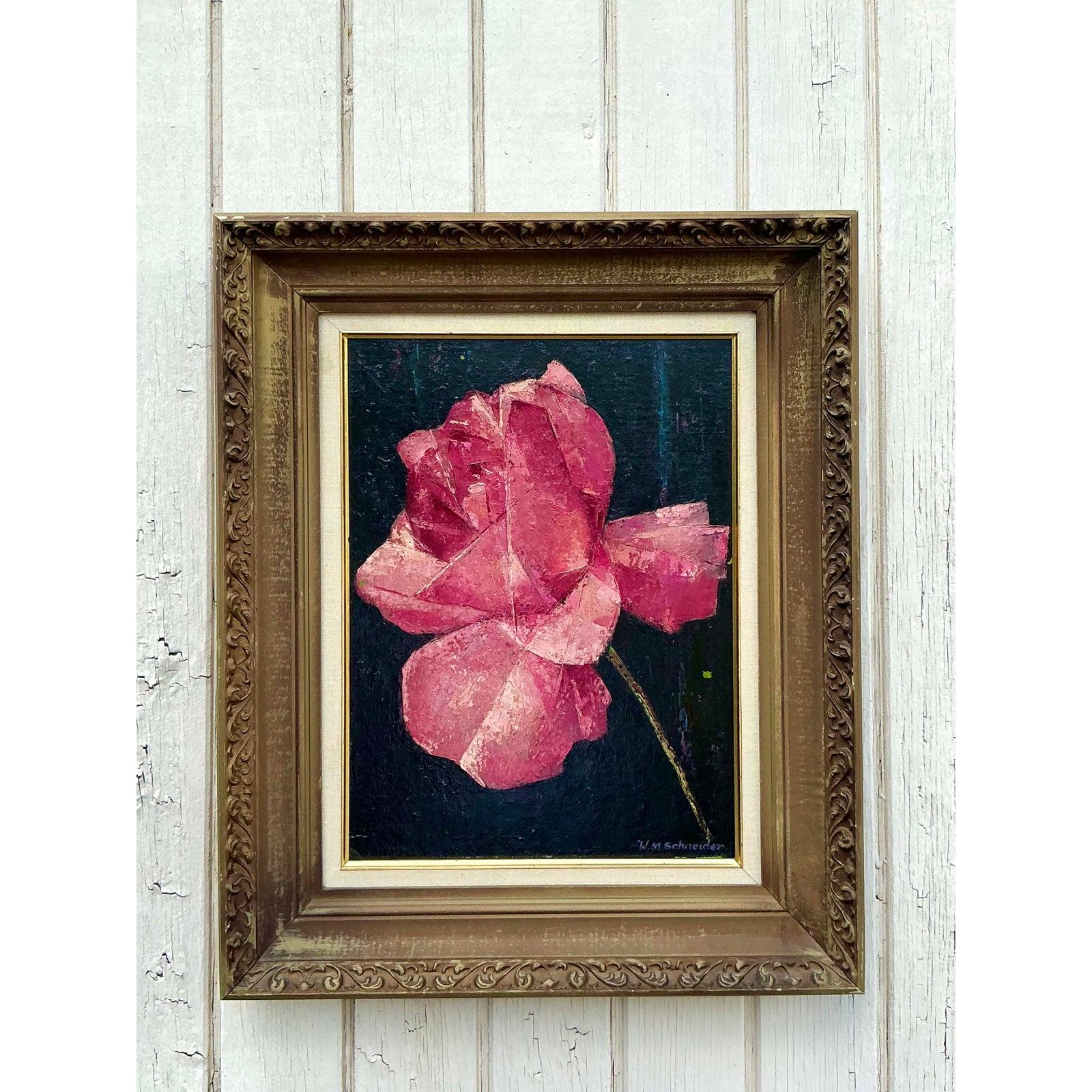 Art déco Peinture à l'huile originale de la Régence du milieu du 20e siècle en vente