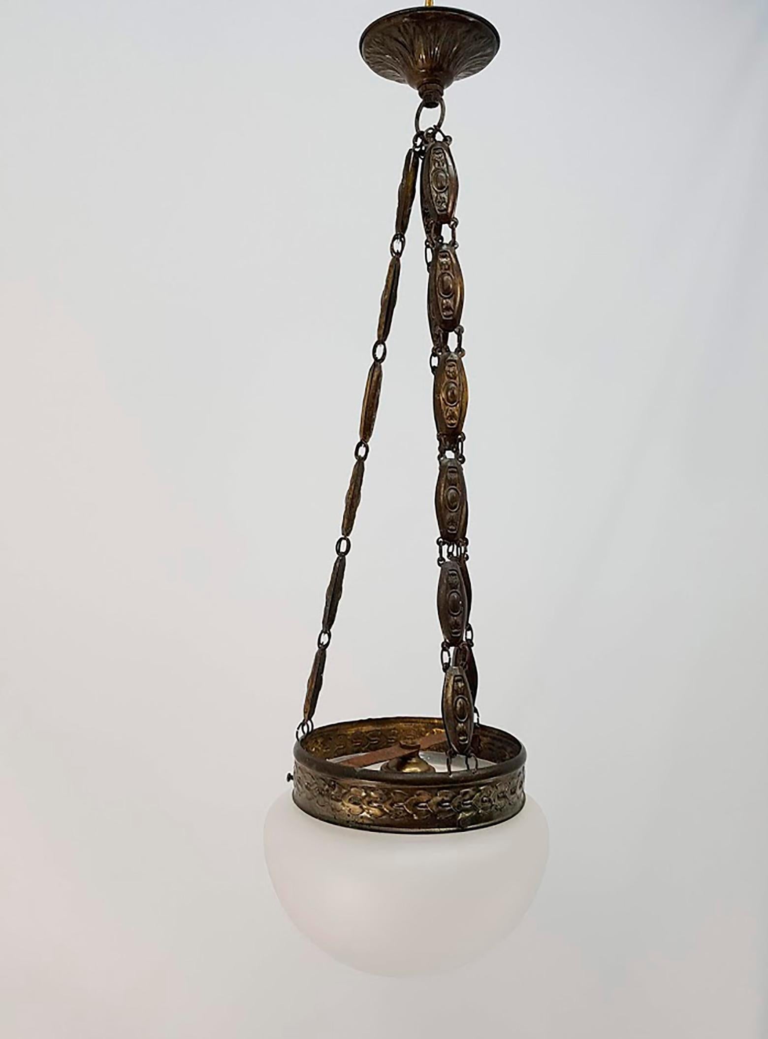 Mid-20th Century Vintage Rhodium Plated Pendant Lamp In Good Condition For Sale In Valencia, Spain