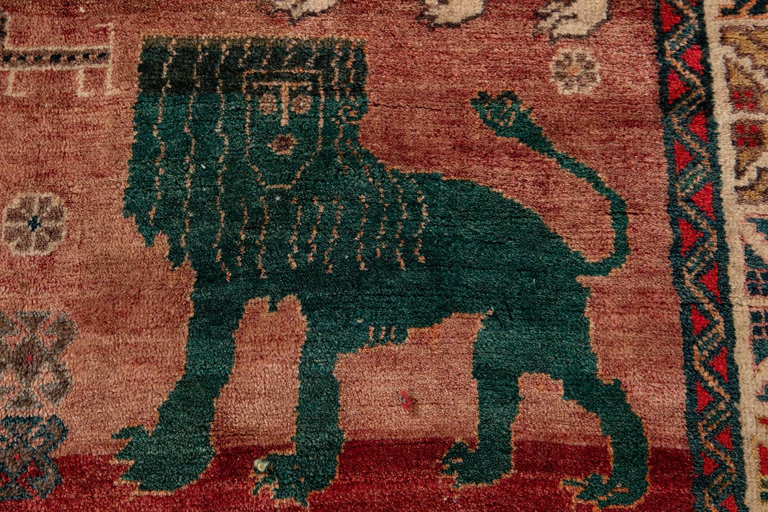 Mid-20th Century Vintage Shiraz Wool Rug For Sale 5