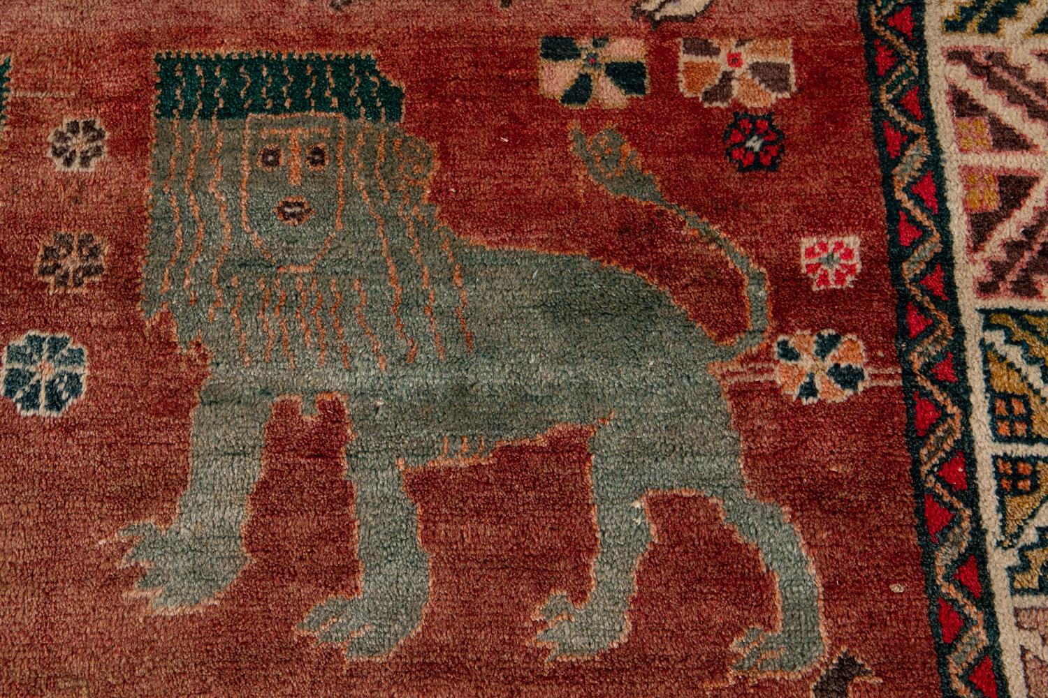 Mid-20th Century Vintage Shiraz Wool Rug For Sale 3