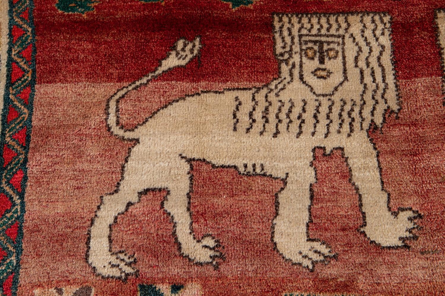 Mid-20th Century Vintage Shiraz Wool Rug For Sale 4