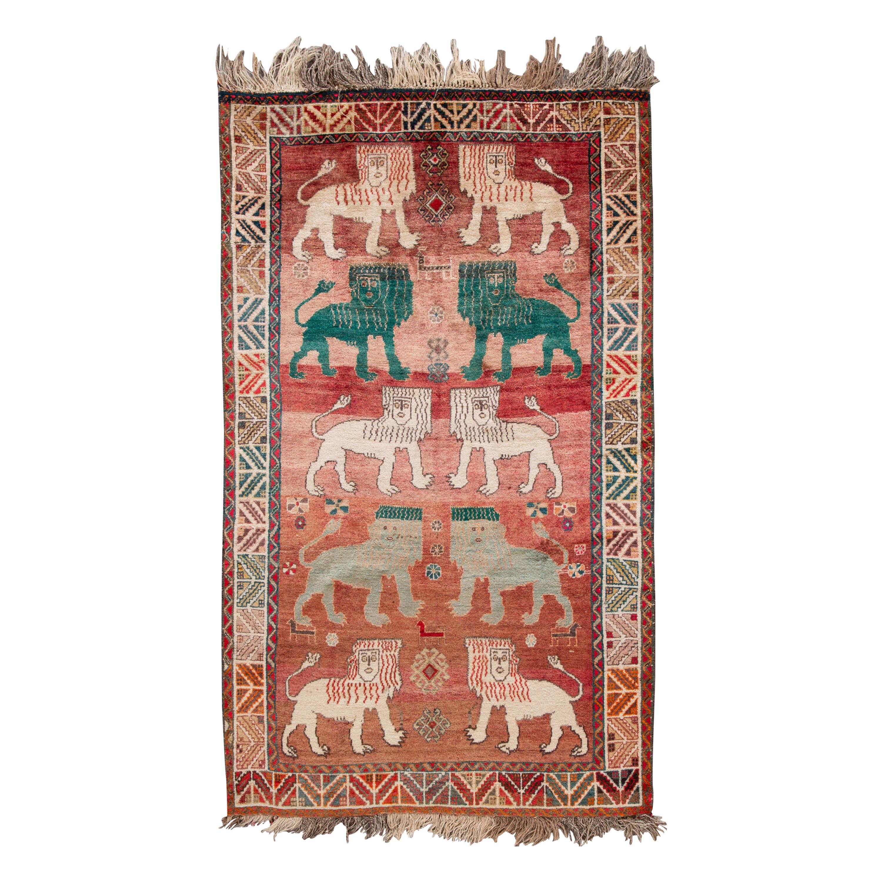 Mid-20th Century Vintage Shiraz Wool Rug For Sale