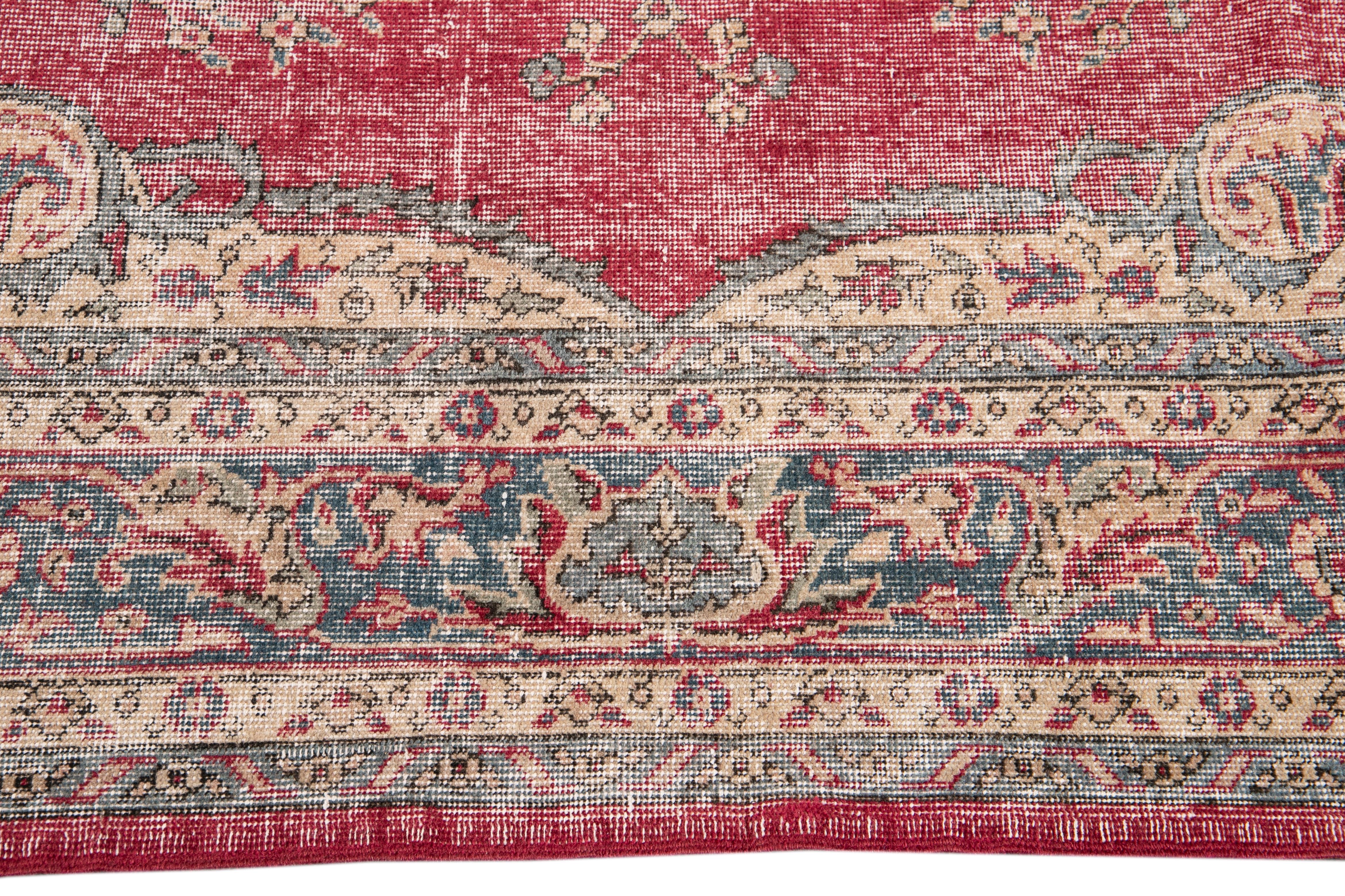 Hand-Knotted Mid-20th Century Vintage Sivas Wool Rug For Sale
