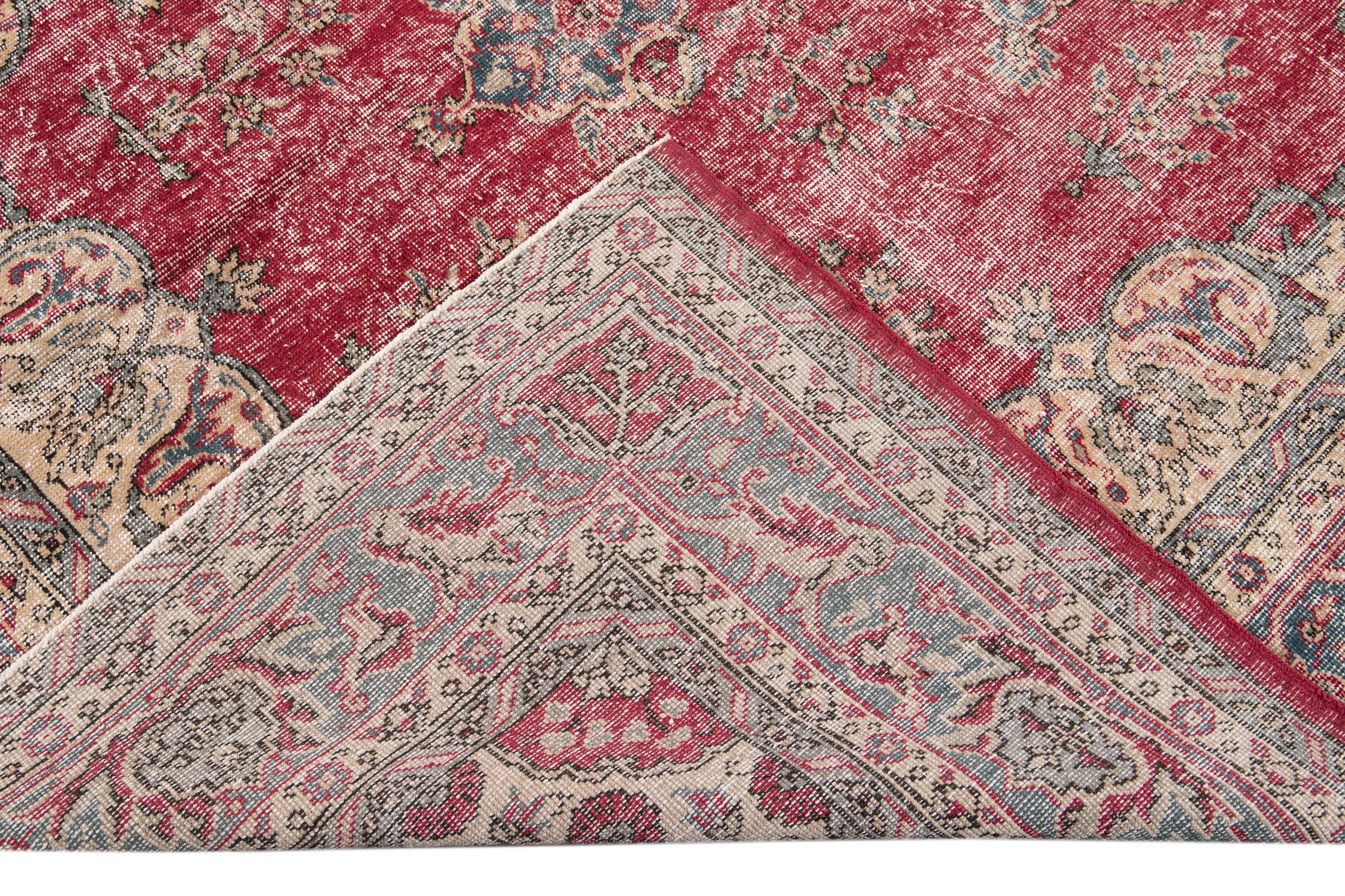 Mitte des 20. Jahrhunderts Vintage Sivas Wollteppich im Angebot 3