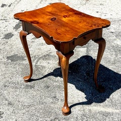 Mid 20th Century Vintage Traditional Knotty Pine Side Table