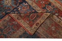 Handgefertigter Vintage Stammeskunst-Teppich in Blau in Bakshaish