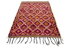 Mid-20th Century Vintage Tribal Moroccan Wool Rug In Purple