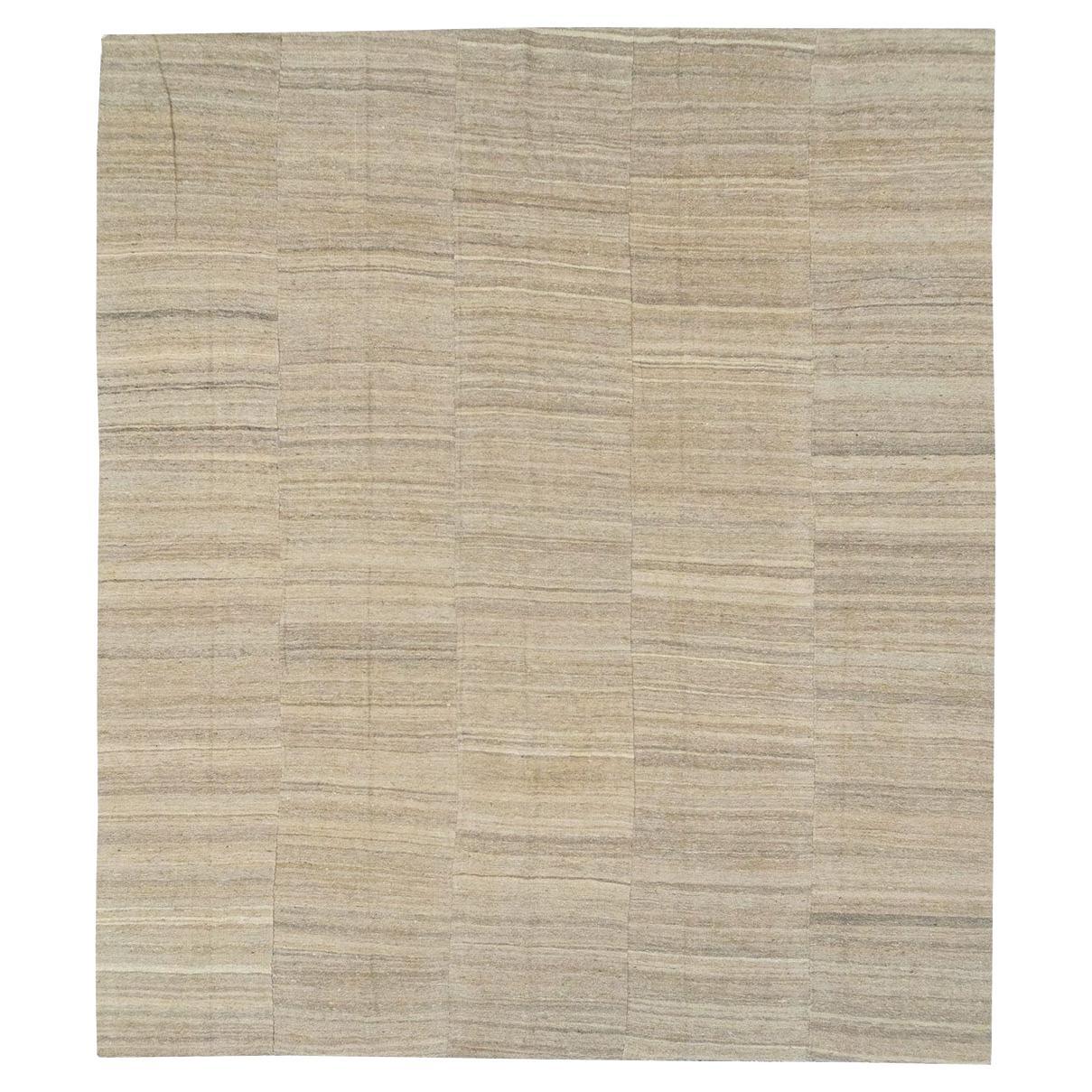 Mid-20th Century Vintage Turkish Flatweave Kilim Room Size Carpet