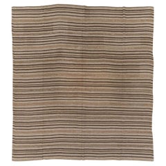 Mid-20th Century Vintage Turkish Flatweave Kilim Square Room Size Carpet