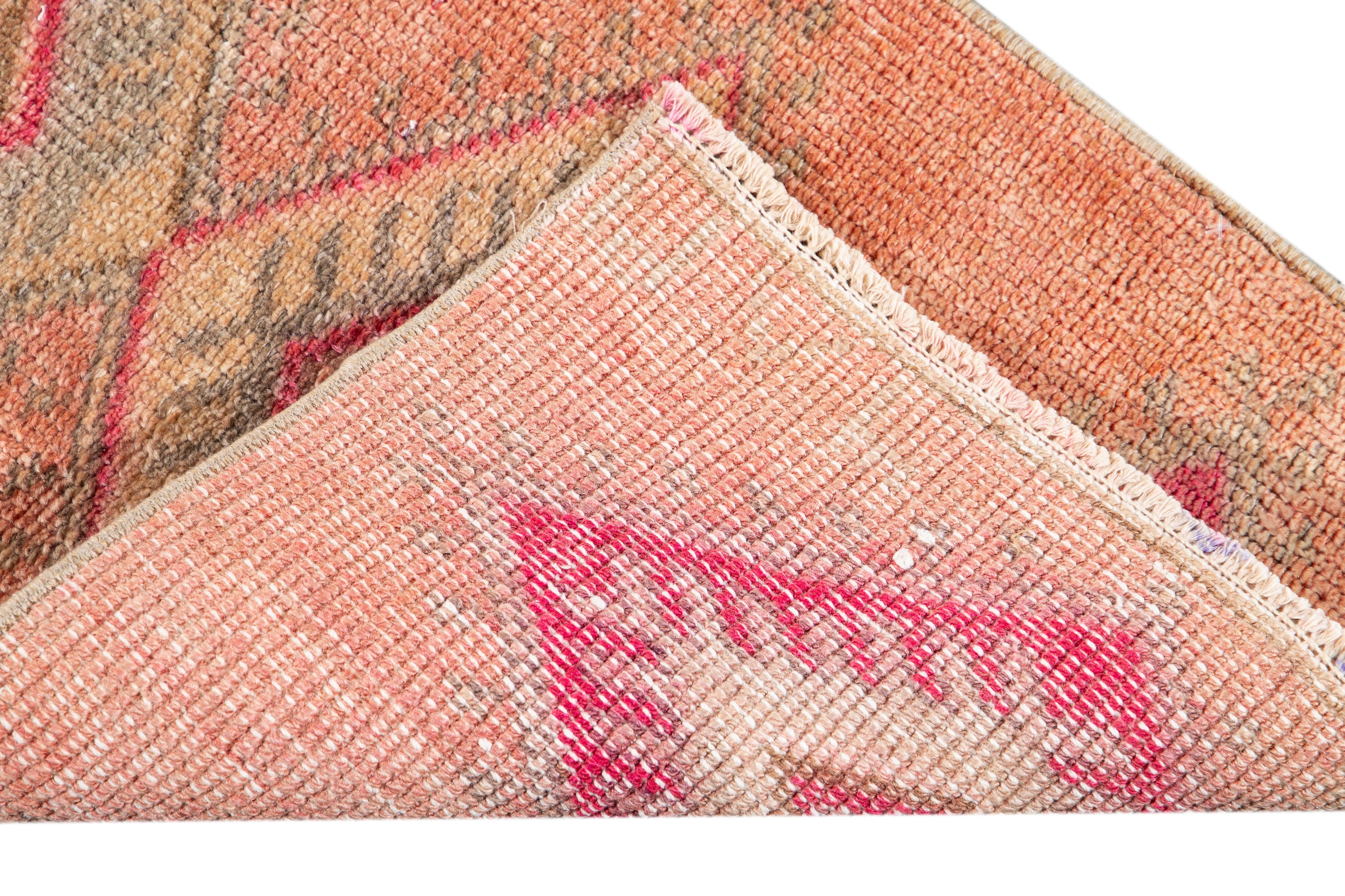 Mid-20th Century Vintage Turkish Wool Runner Rug For Sale 6