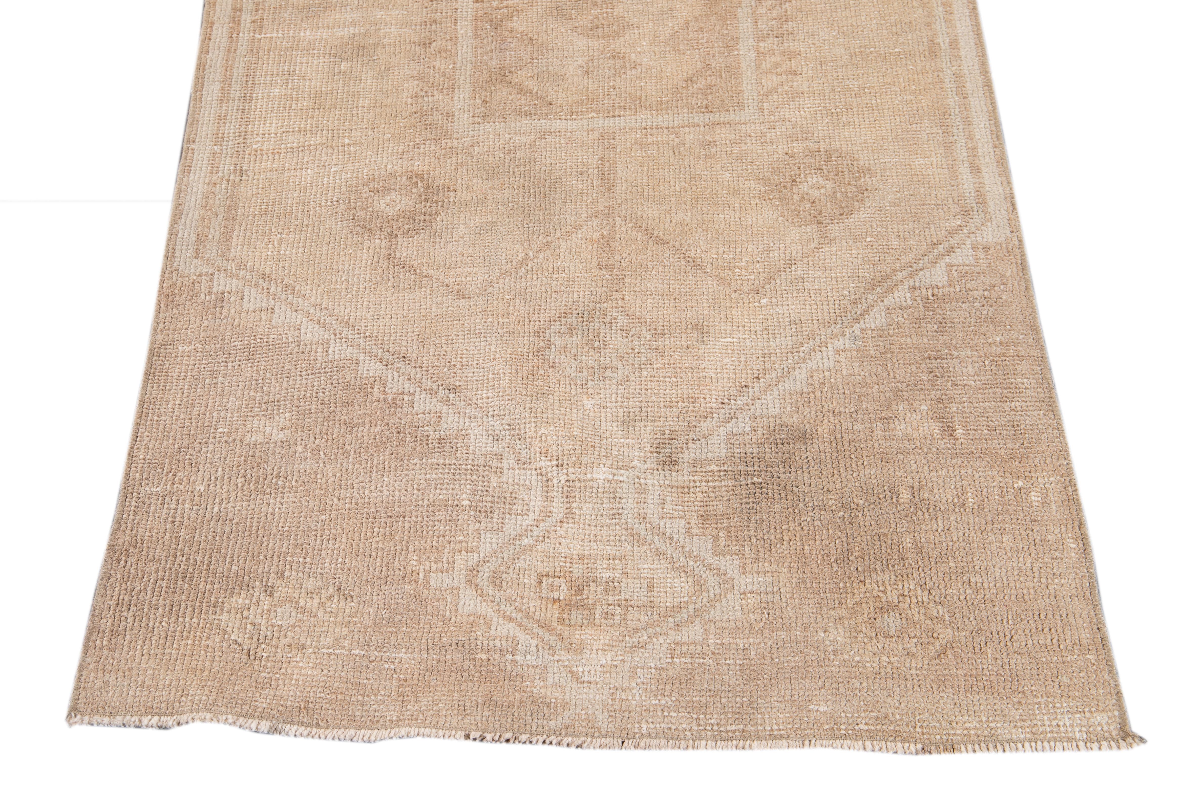 Mid-20th Century Vintage Turkish Wool Runner Rug For Sale 9