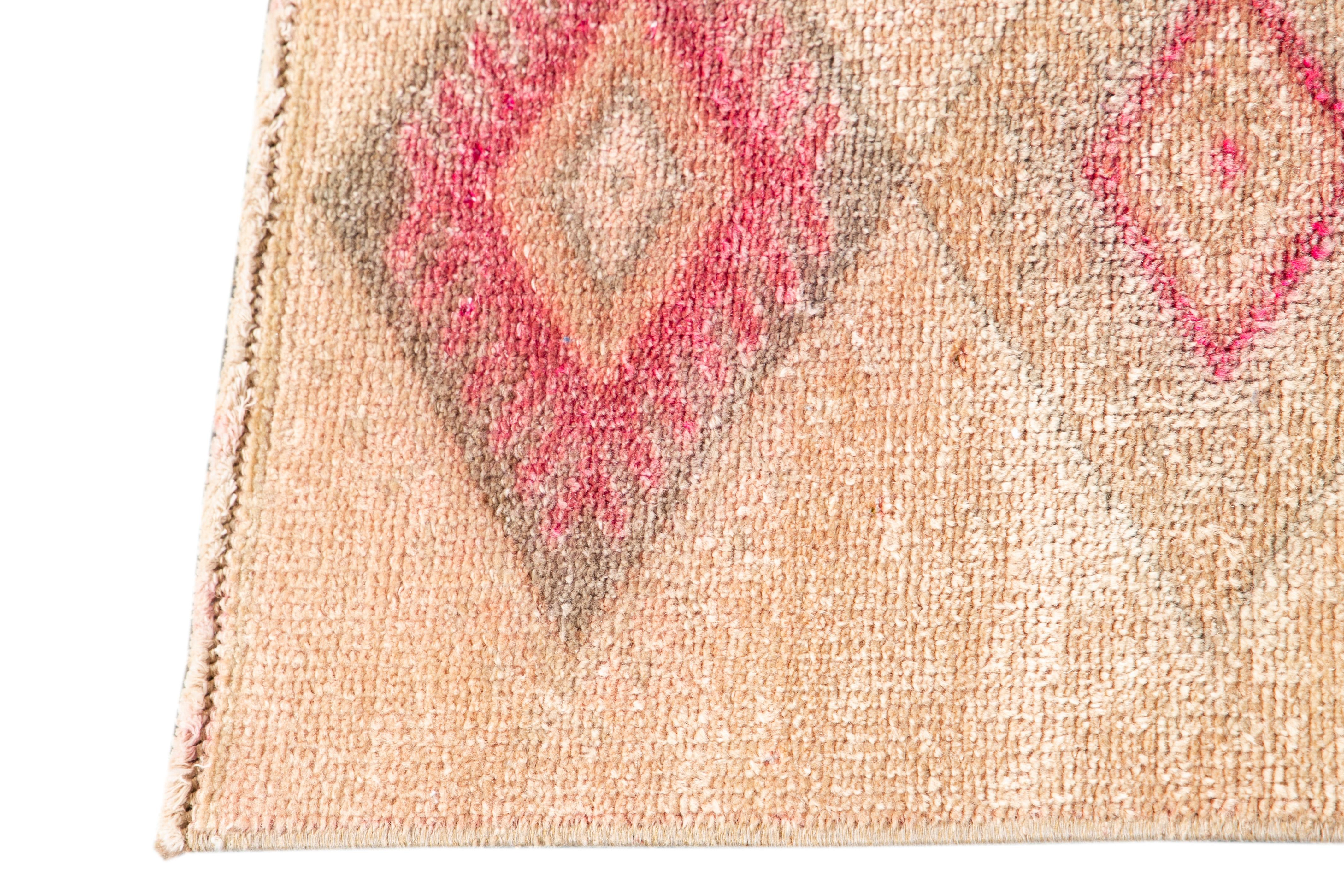 Hand-Knotted Mid-20th Century Vintage Turkish Wool Runner Rug For Sale