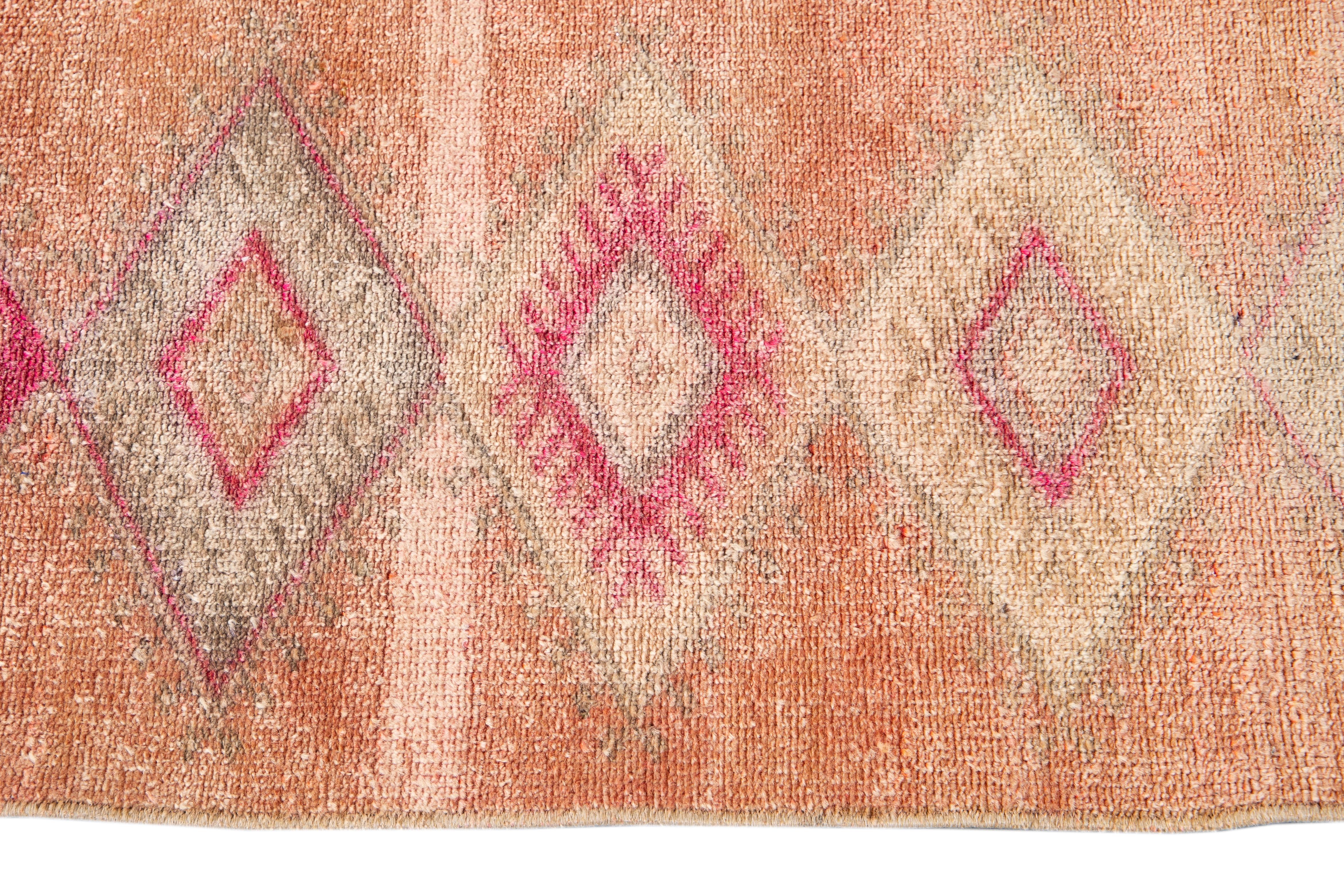 Mid-20th Century Vintage Turkish Wool Runner Rug In Good Condition For Sale In Norwalk, CT