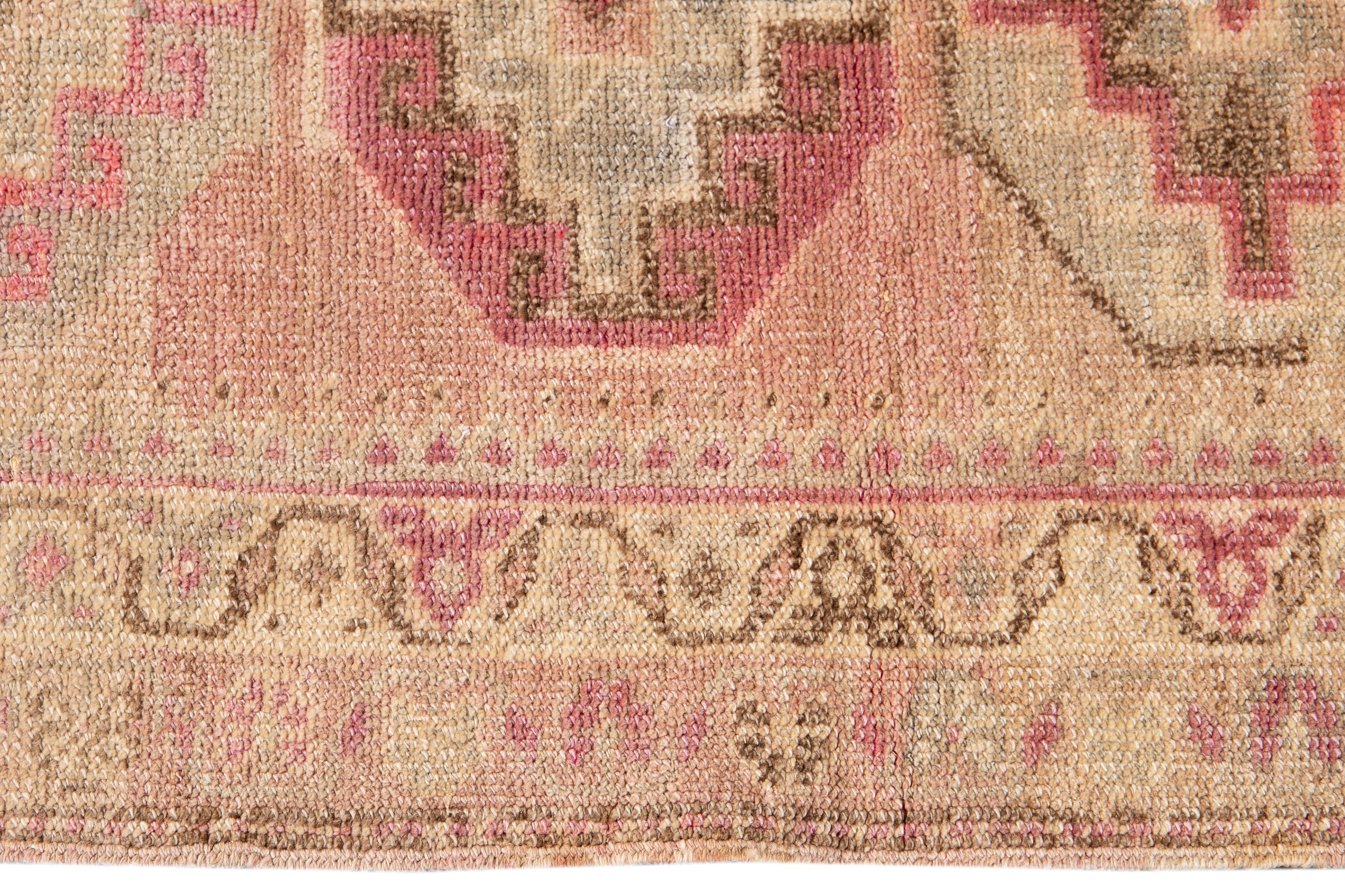 Mid-20th Century Vintage Turkish Wool Runner Rug For Sale 1