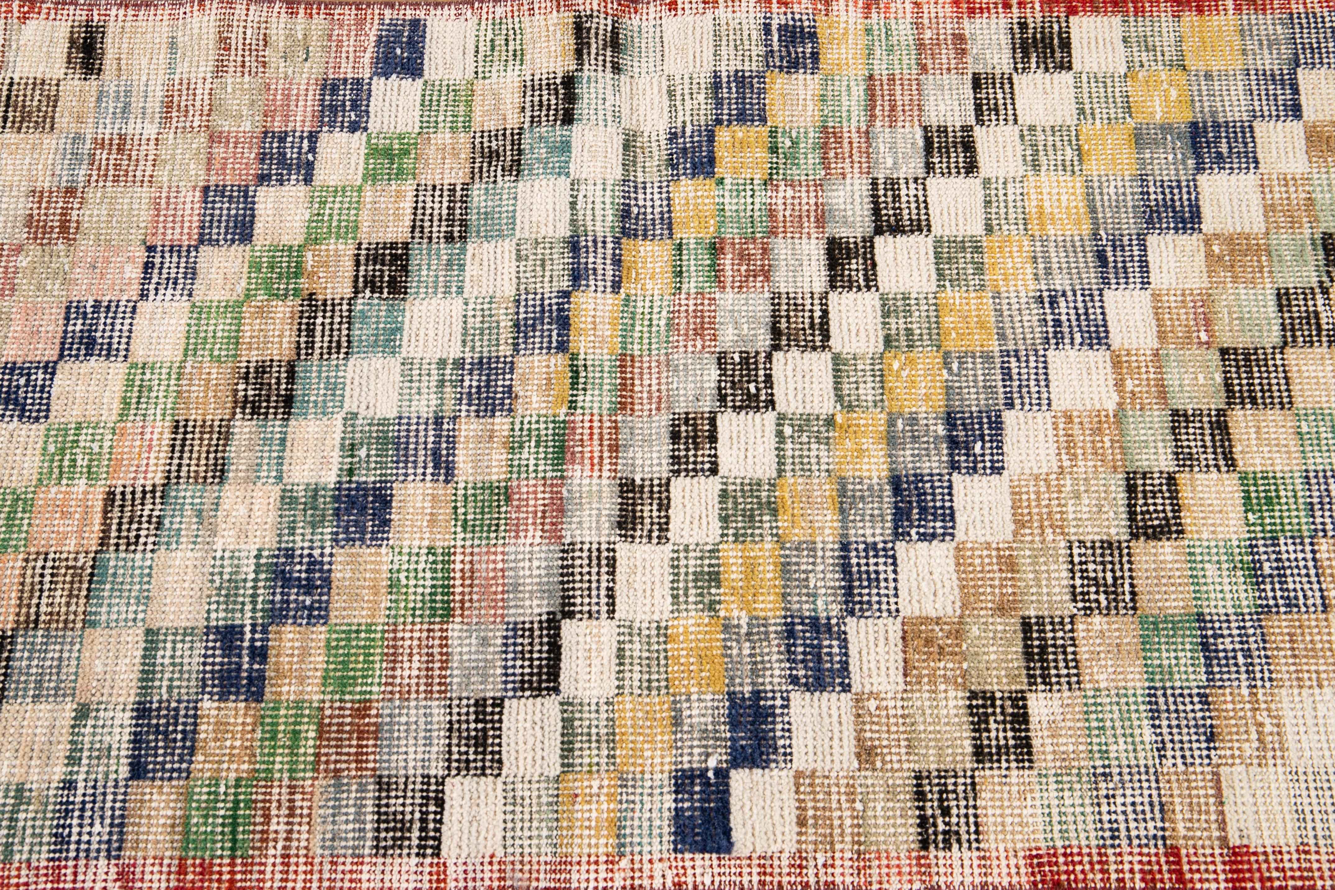 Mid-20th Century Vintage Turkish Wool Runner Rug For Sale 2