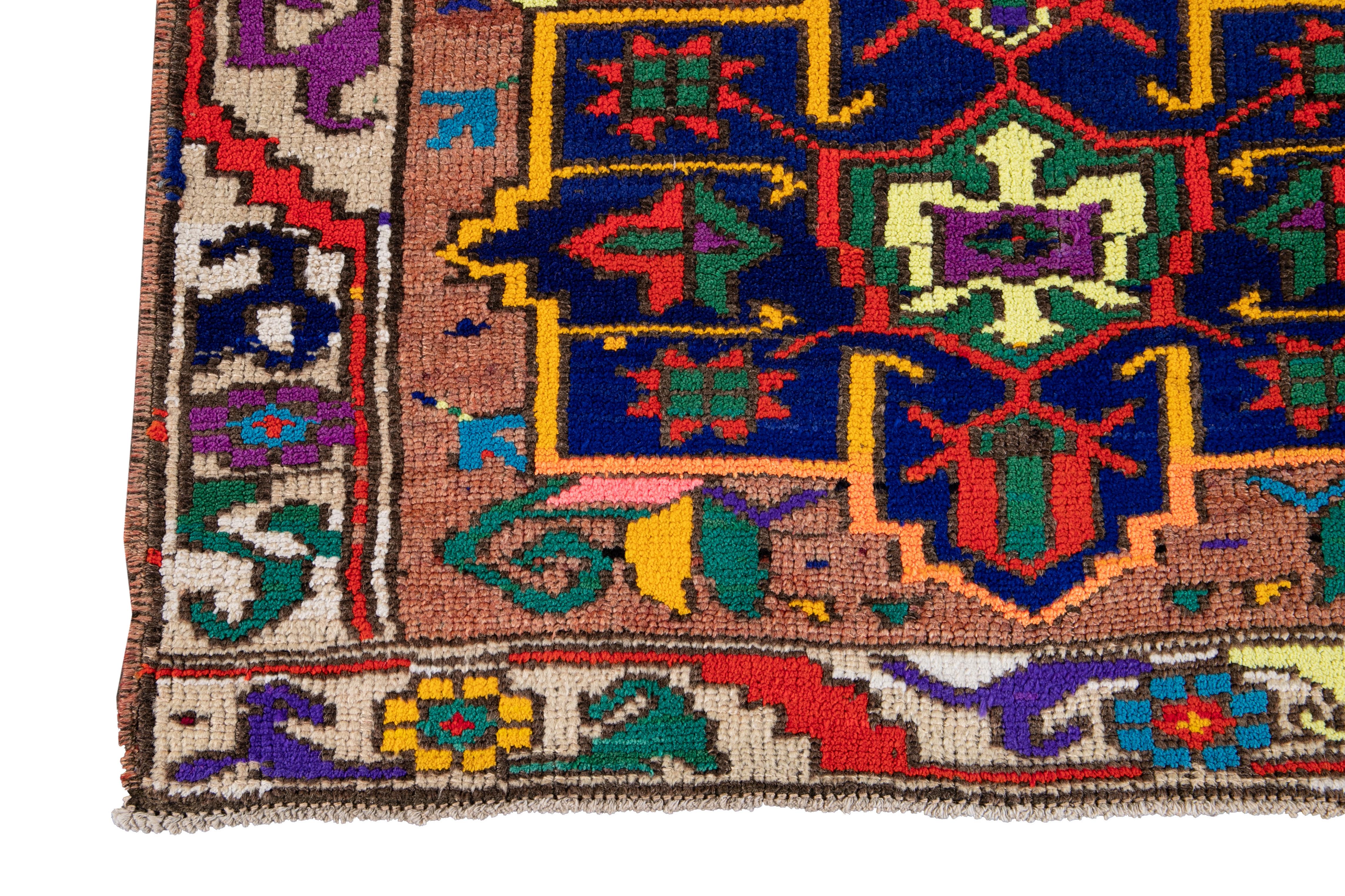 Mid-20th Century Vintage Turkish Wool Runner Rug For Sale 2