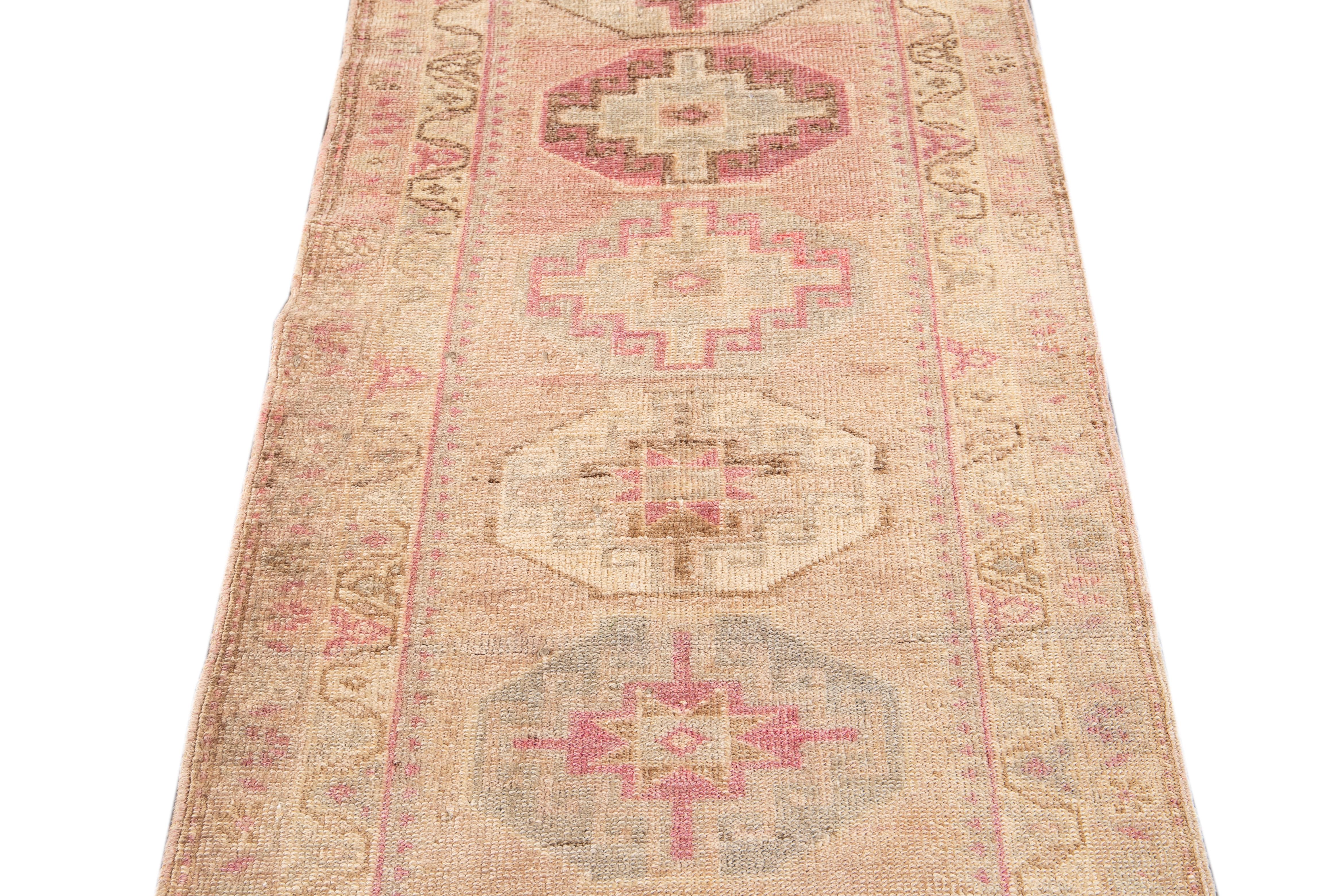 Mid-20th Century Vintage Turkish Wool Runner Rug For Sale 3