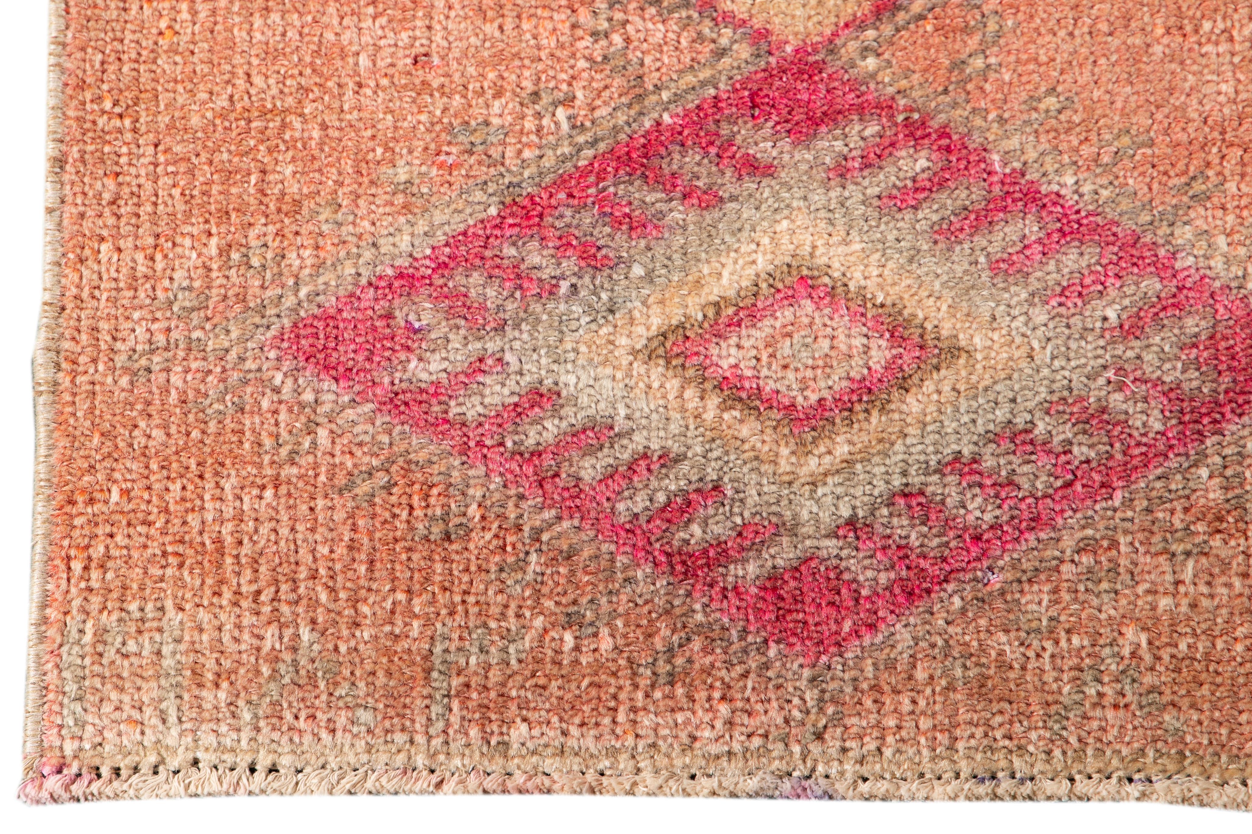 Mid-20th Century Vintage Turkish Wool Runner Rug For Sale 3