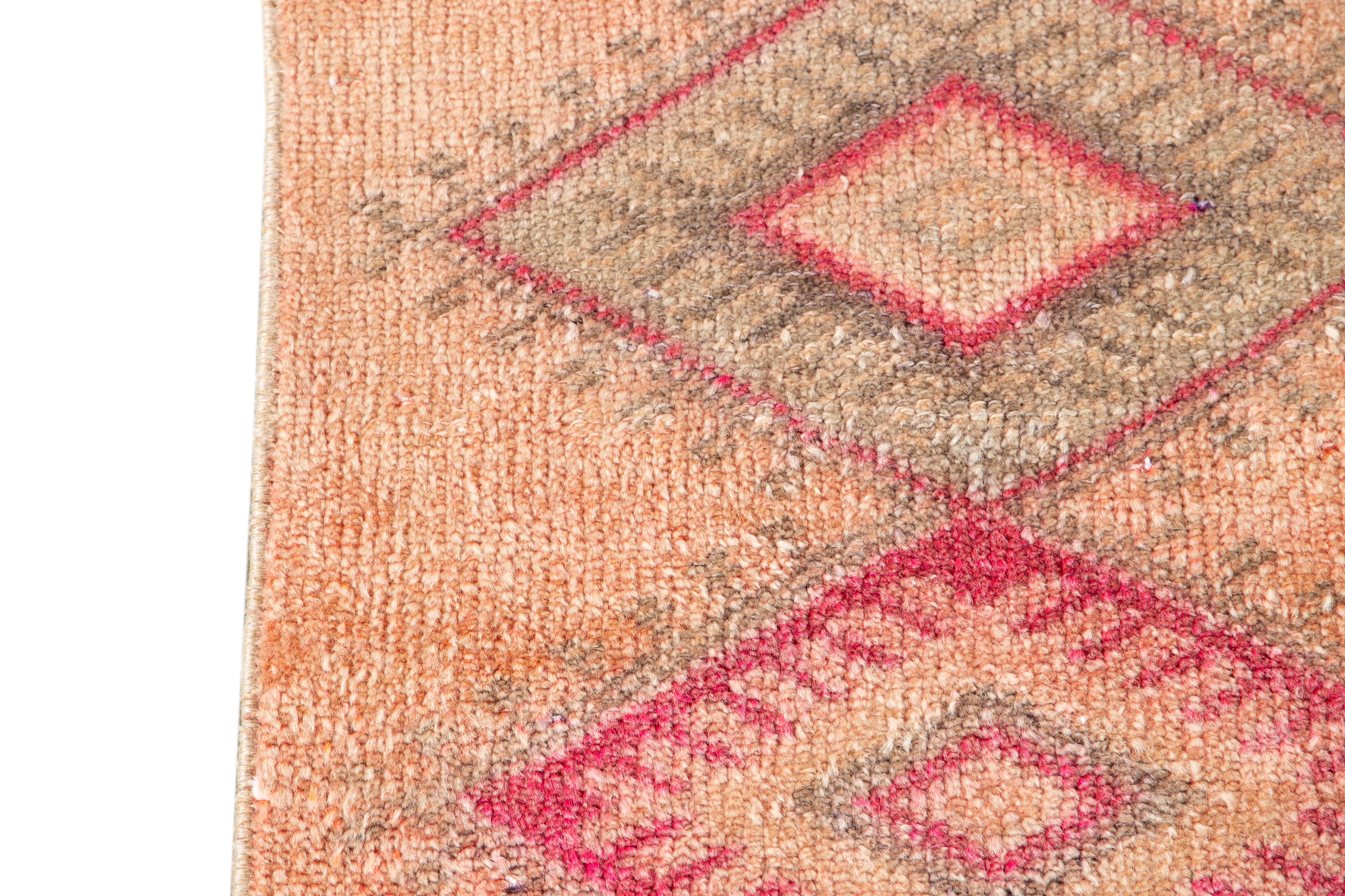 Mid-20th Century Vintage Turkish Wool Runner Rug For Sale 4
