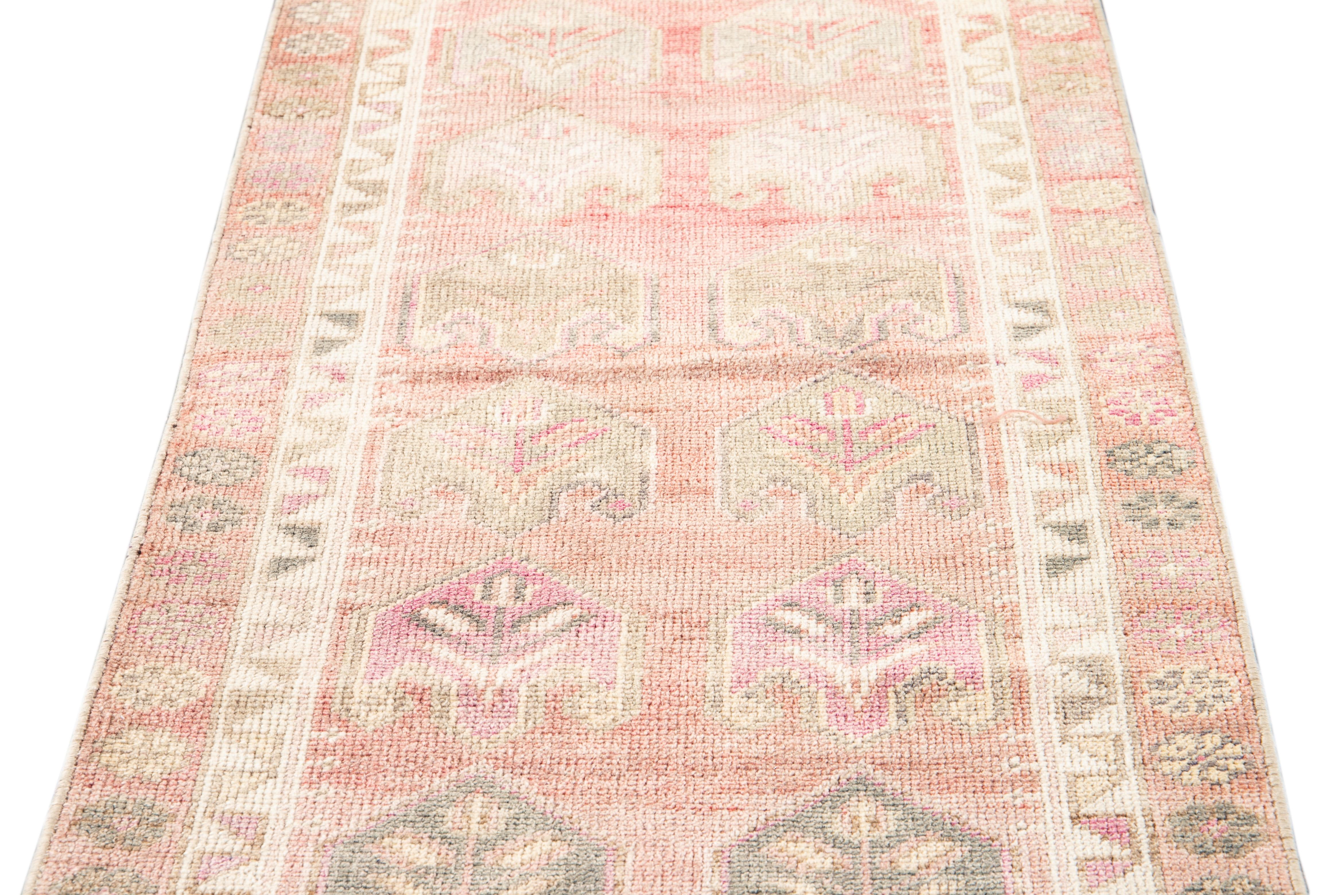 Mid-20th Century Vintage Turkish Wool Runner Rug For Sale 4