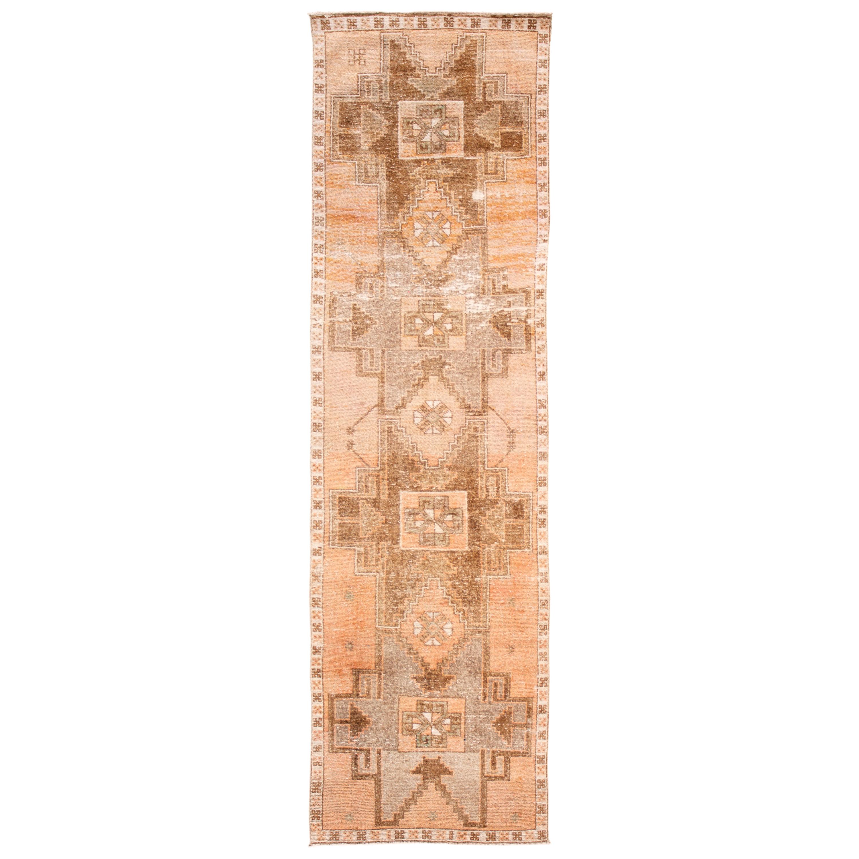 Mid-20th Century Vintage Turkish Wool Runner Rug