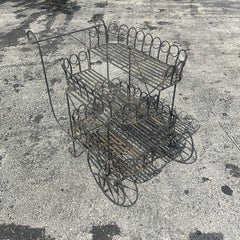 Mid 20th Century Vintage Wrought Iron Bar Cart