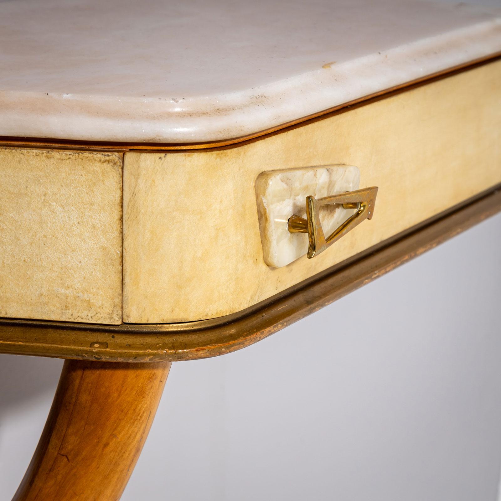 Consola de pared de mediados del siglo XX con pergamino, Italia en venta 8