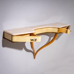 Mid-20th Century Wall Console with Parchment, Italy