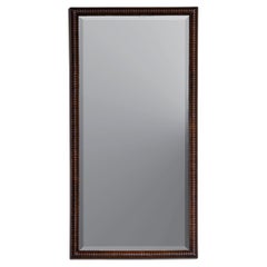 Mid-20th Century Wall Mirror in Ribbed Walnut Frame, Italy