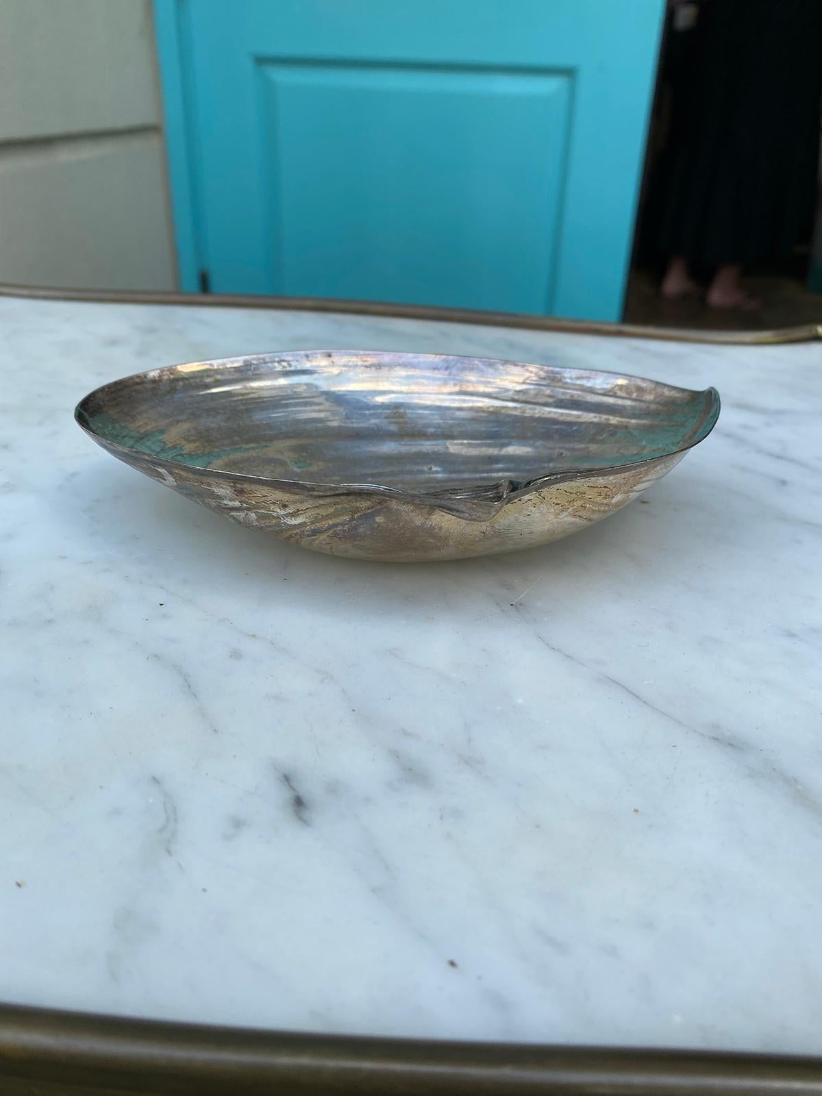 Mid-20th Century Wallace Sterling Silver 393 Clamshell Dish, Marked 2