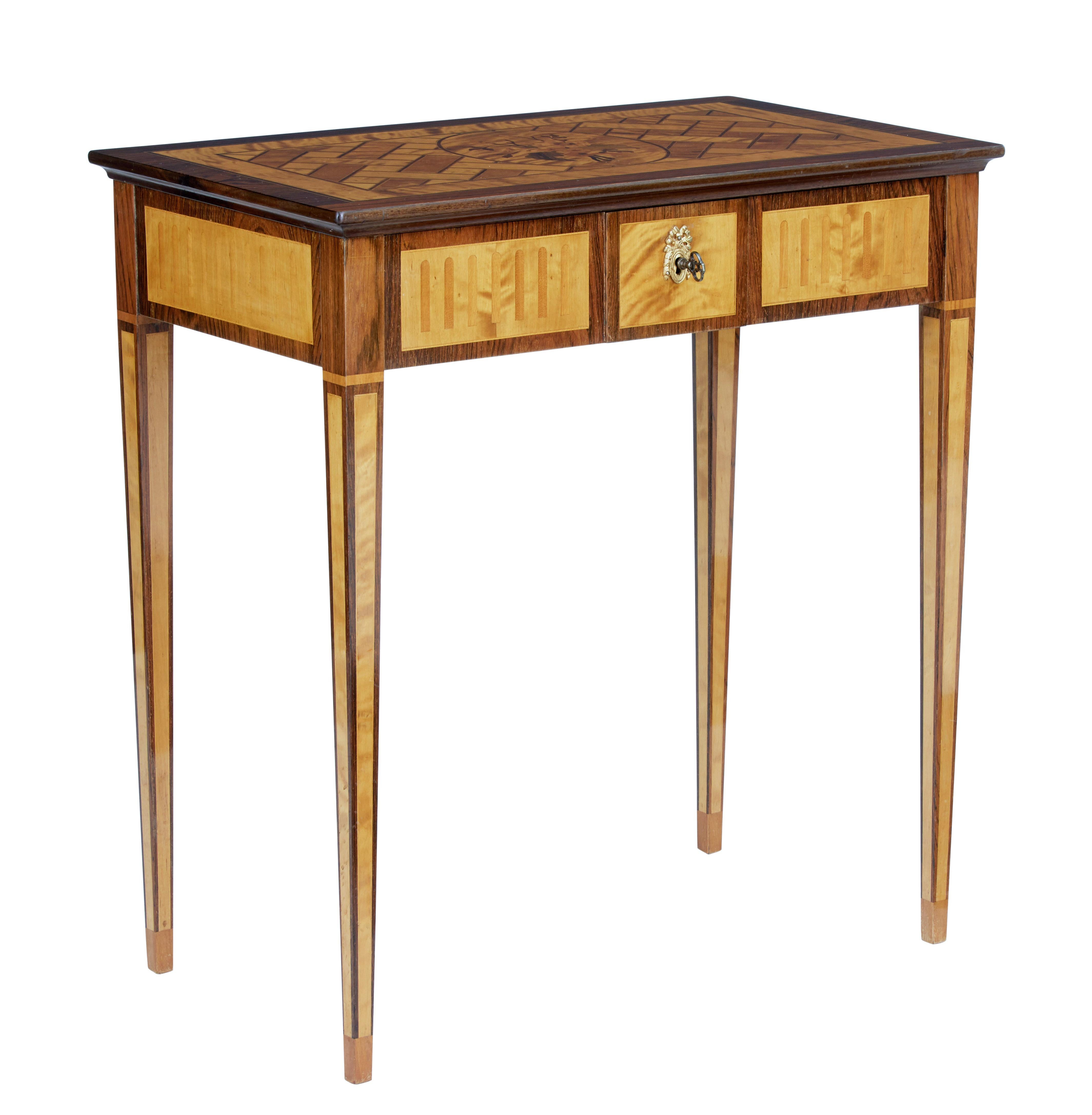 Mid-20th Century Walnut and Satinwood Side Table