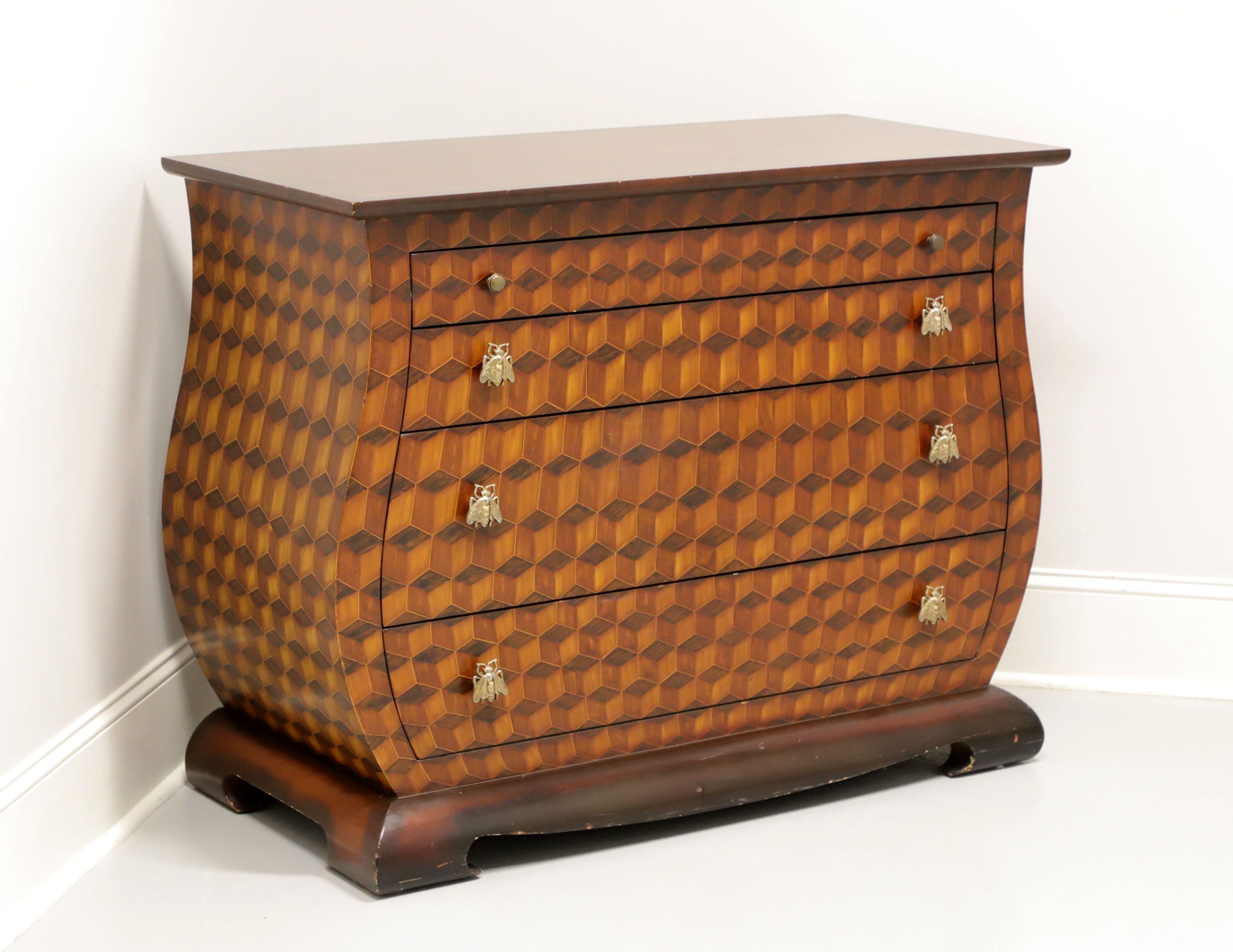 Honeybee Themed Parquetry Design Bombe Chest 4