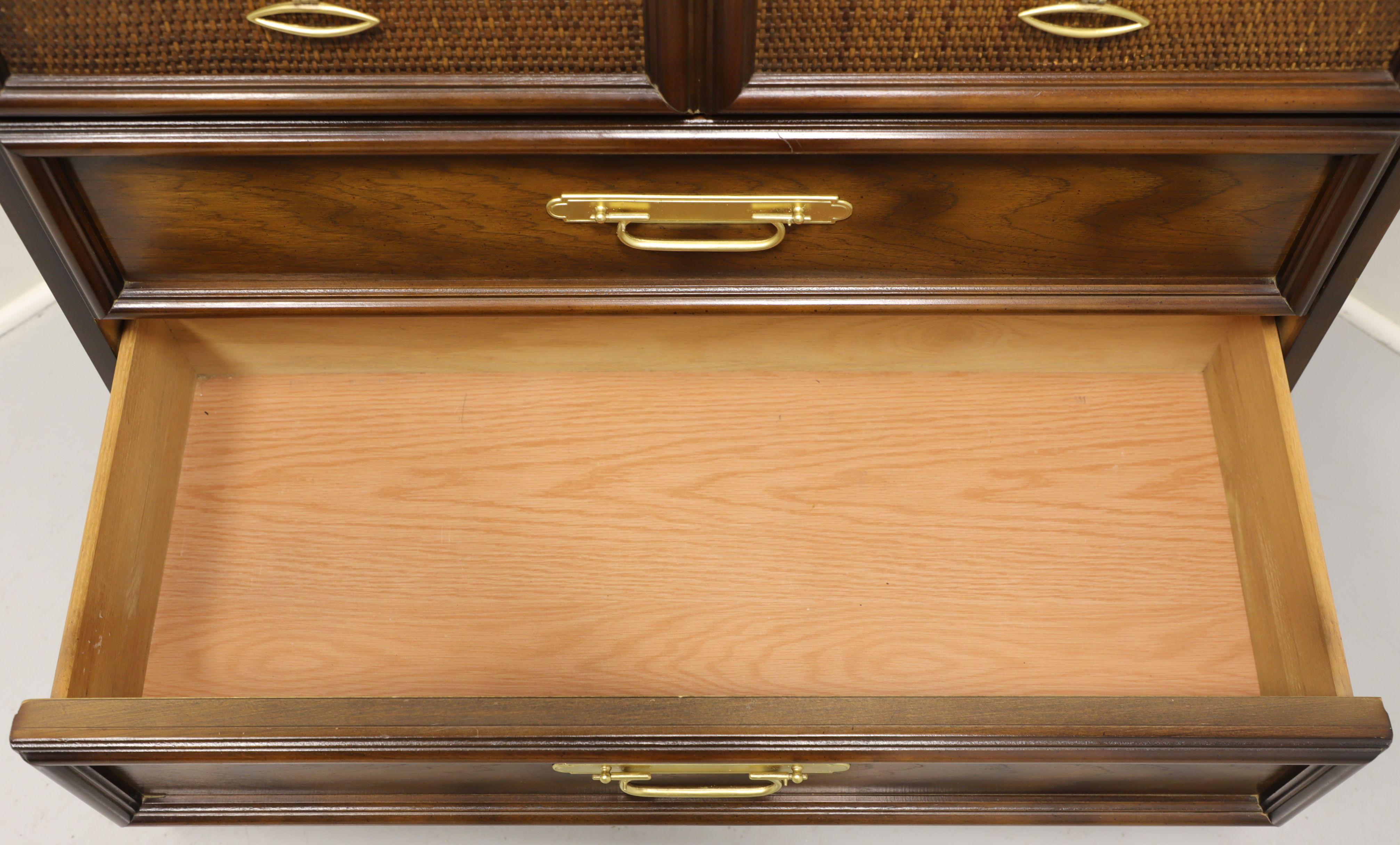 Mid 20th Century Walnut Asian Influenced Chest of Drawers For Sale 2