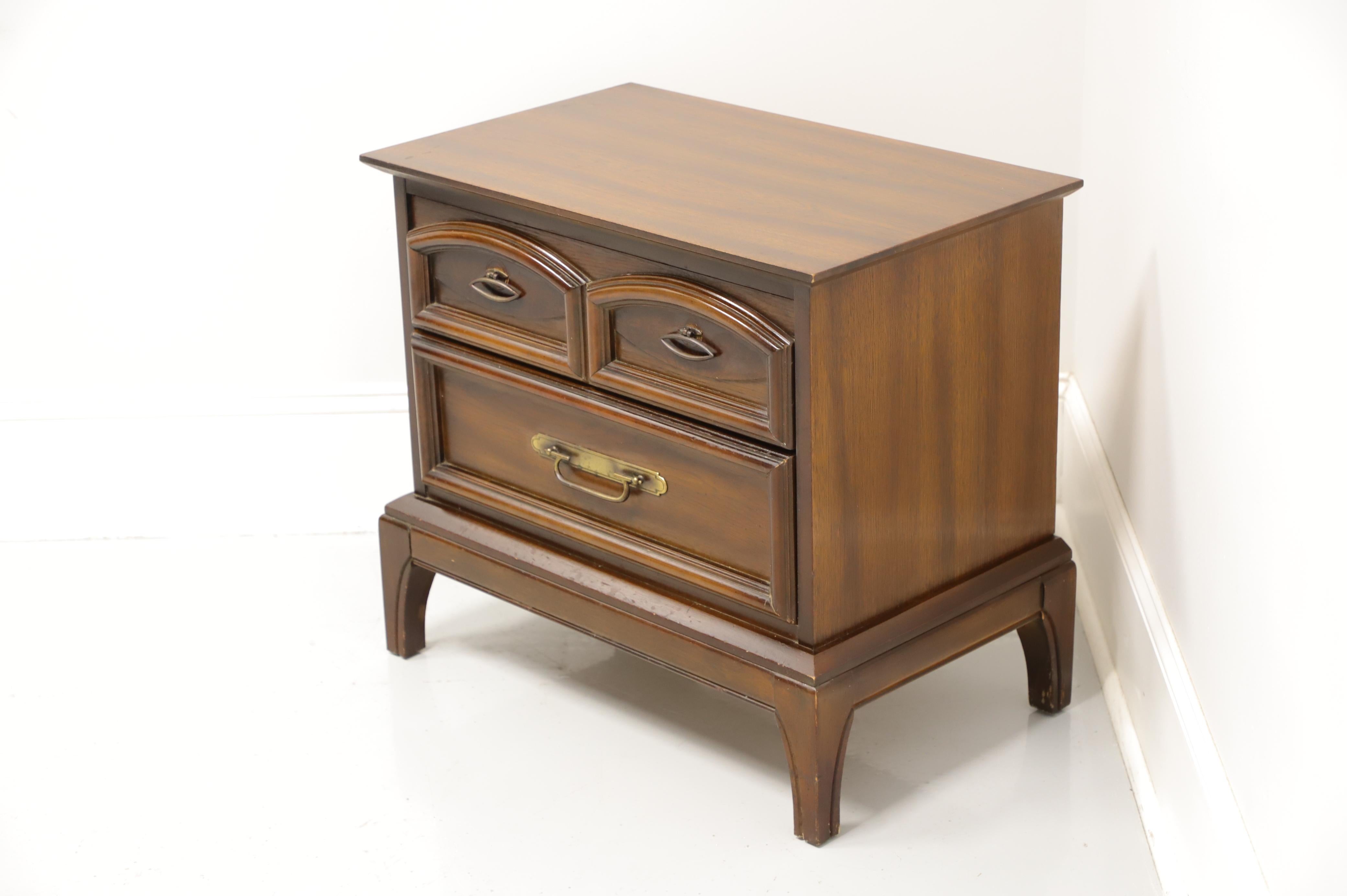 Mid-Century Modern Mid 20th Century Walnut Asian Influenced Nightstand For Sale