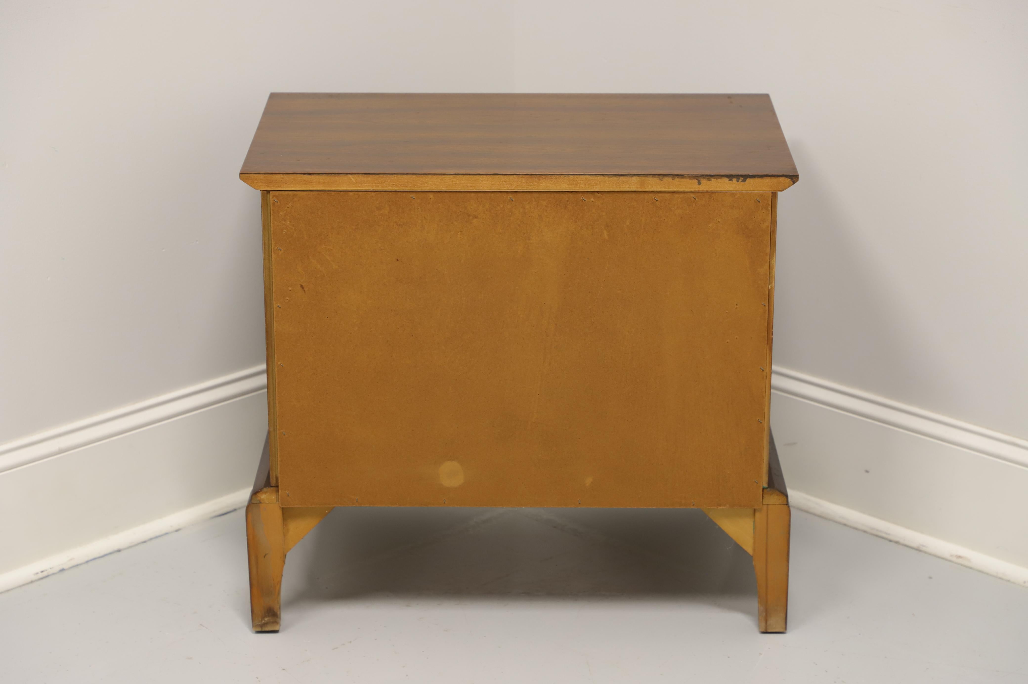 American Mid 20th Century Walnut Asian Influenced Nightstand For Sale