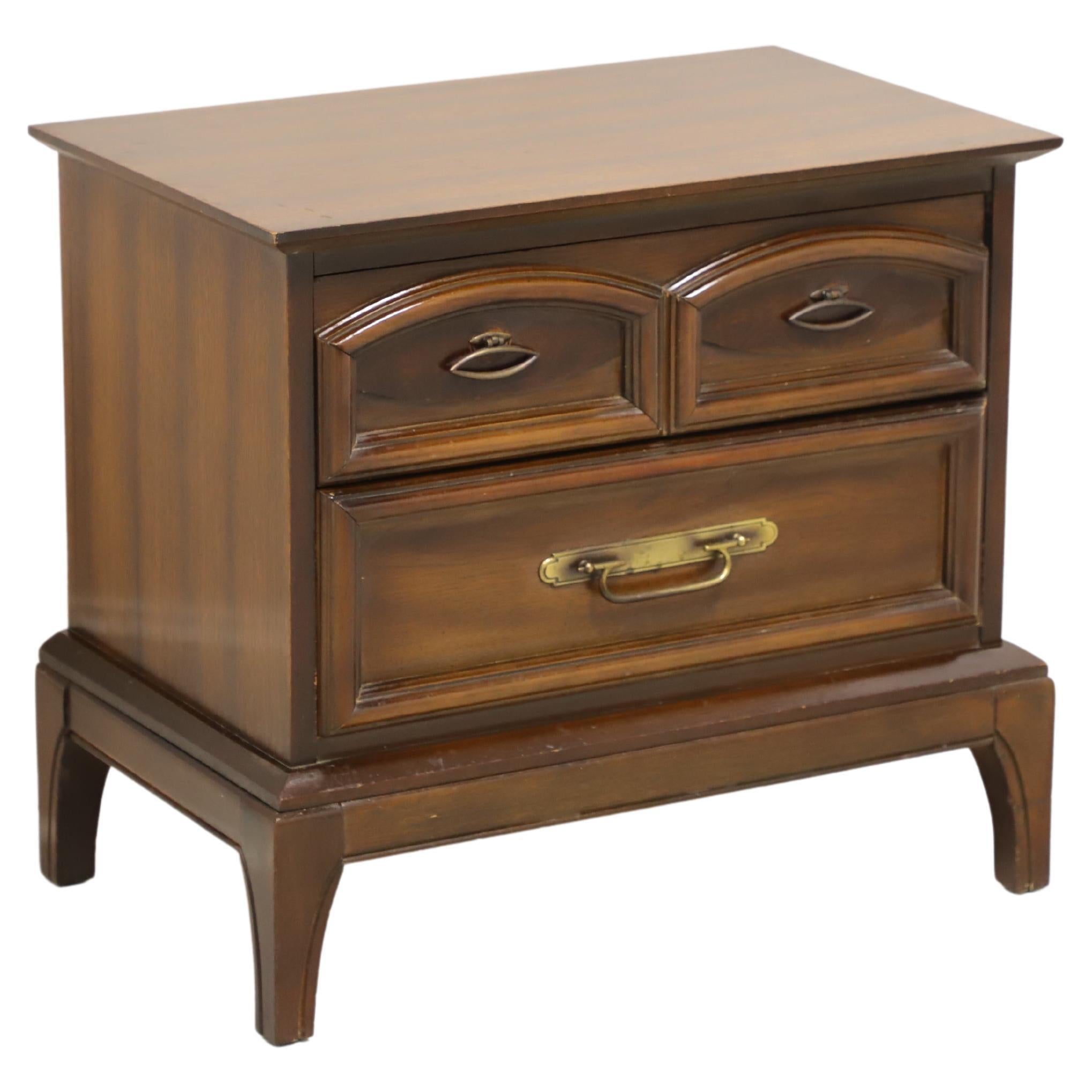 Mid 20th Century Walnut Asian Influenced Nightstand For Sale