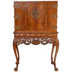 Mid-20th Century Walnut Cocktail Cabinet on Stand