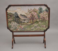 Mid 20th Century walnut fire screen table